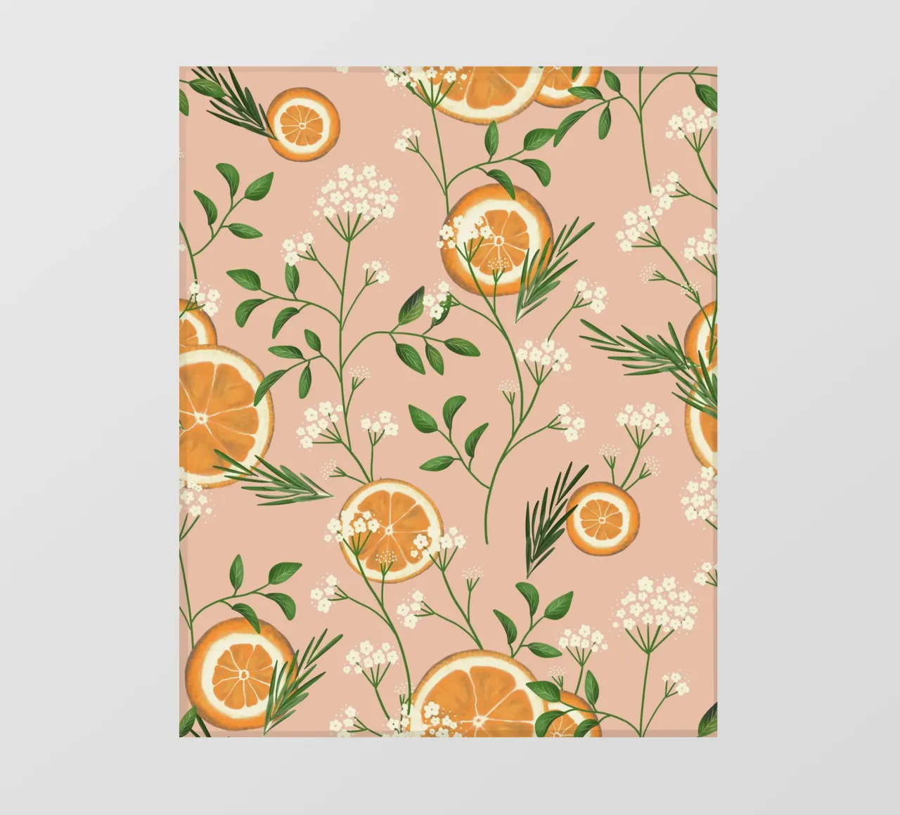 Elderflowers and Oranges Pattern pellicola backlit da anisillustration