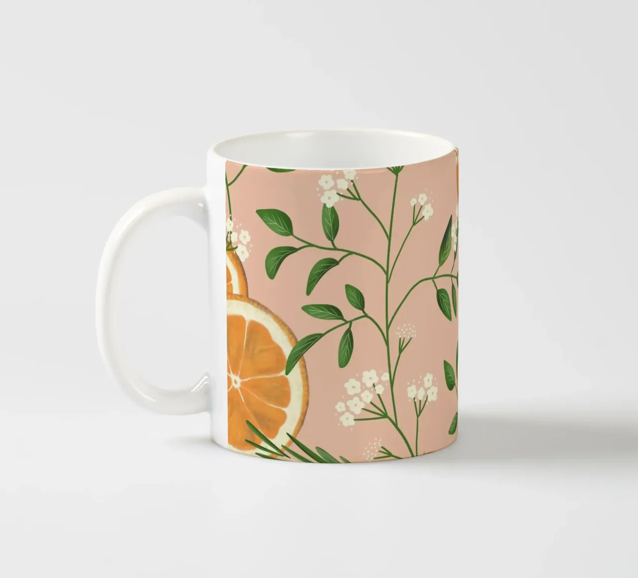 Elderflowers and Oranges Pattern tazza in ceramica da anisillustration