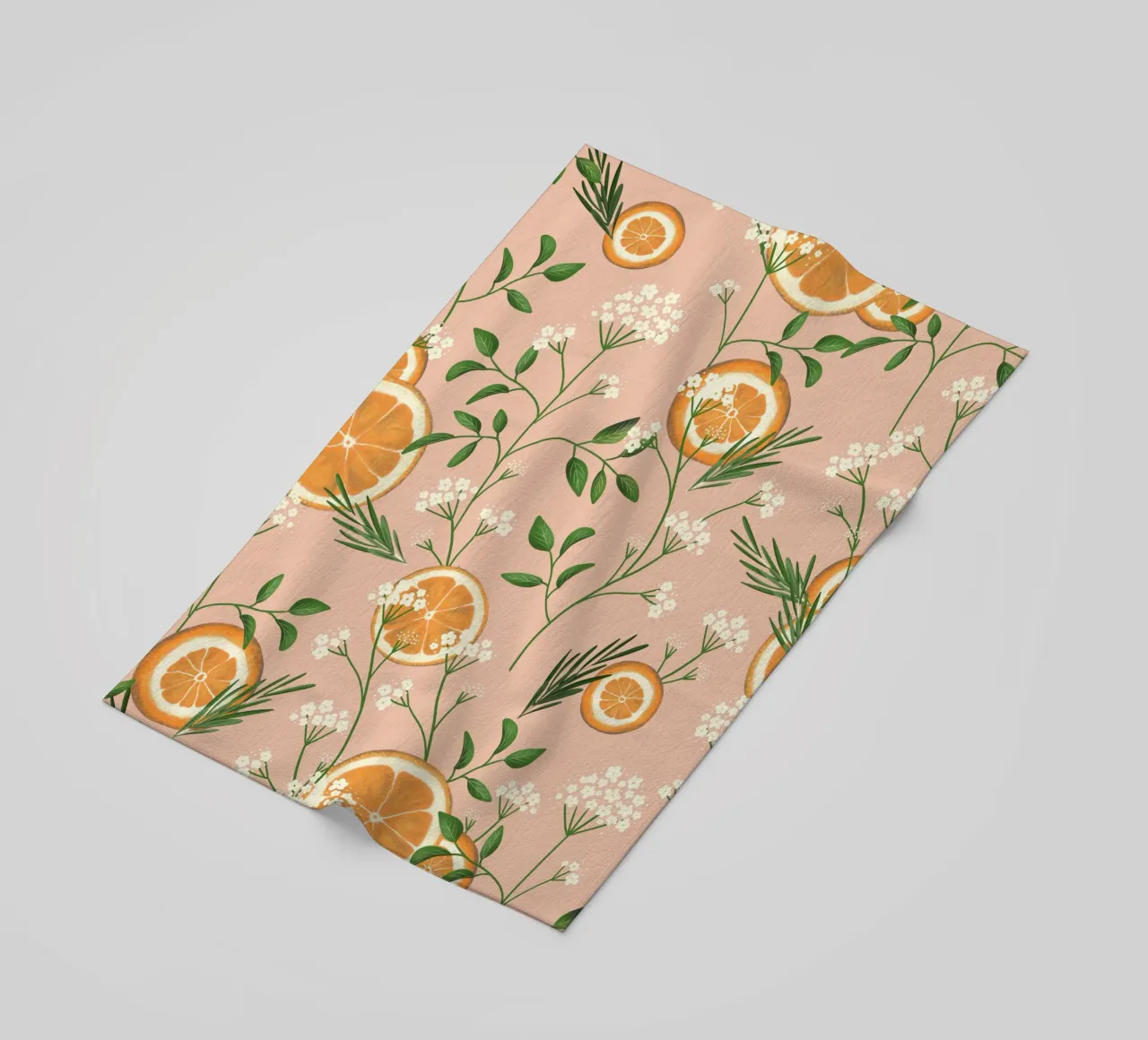 Elderflowers and Oranges Pattern telo mare da anisillustration