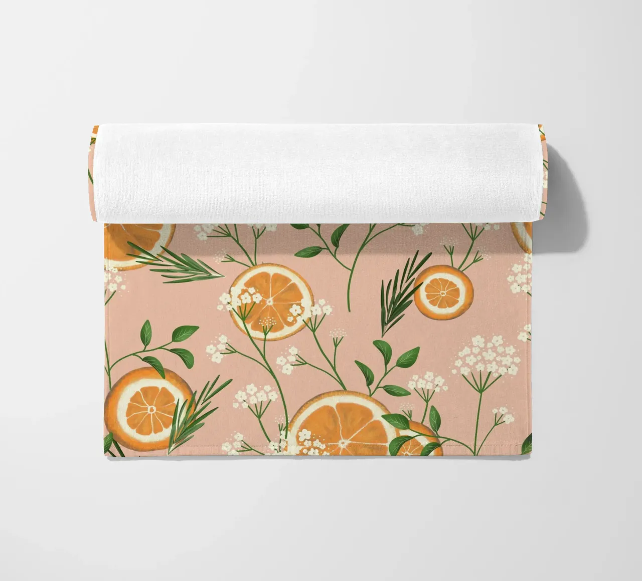 Elderflowers and Oranges Pattern telo mare da anisillustration