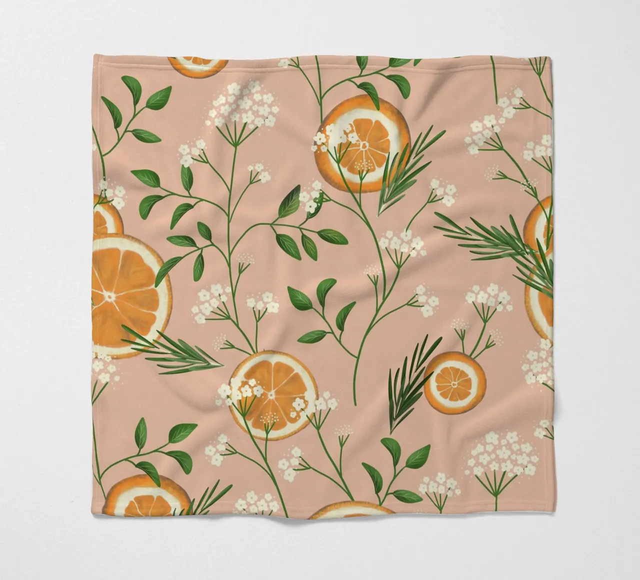 Elderflowers and Oranges Pattern coperta in pile da anisillustration