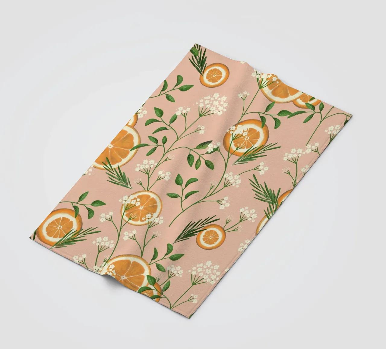 Elderflowers and Oranges Pattern coperta in pile da anisillustration