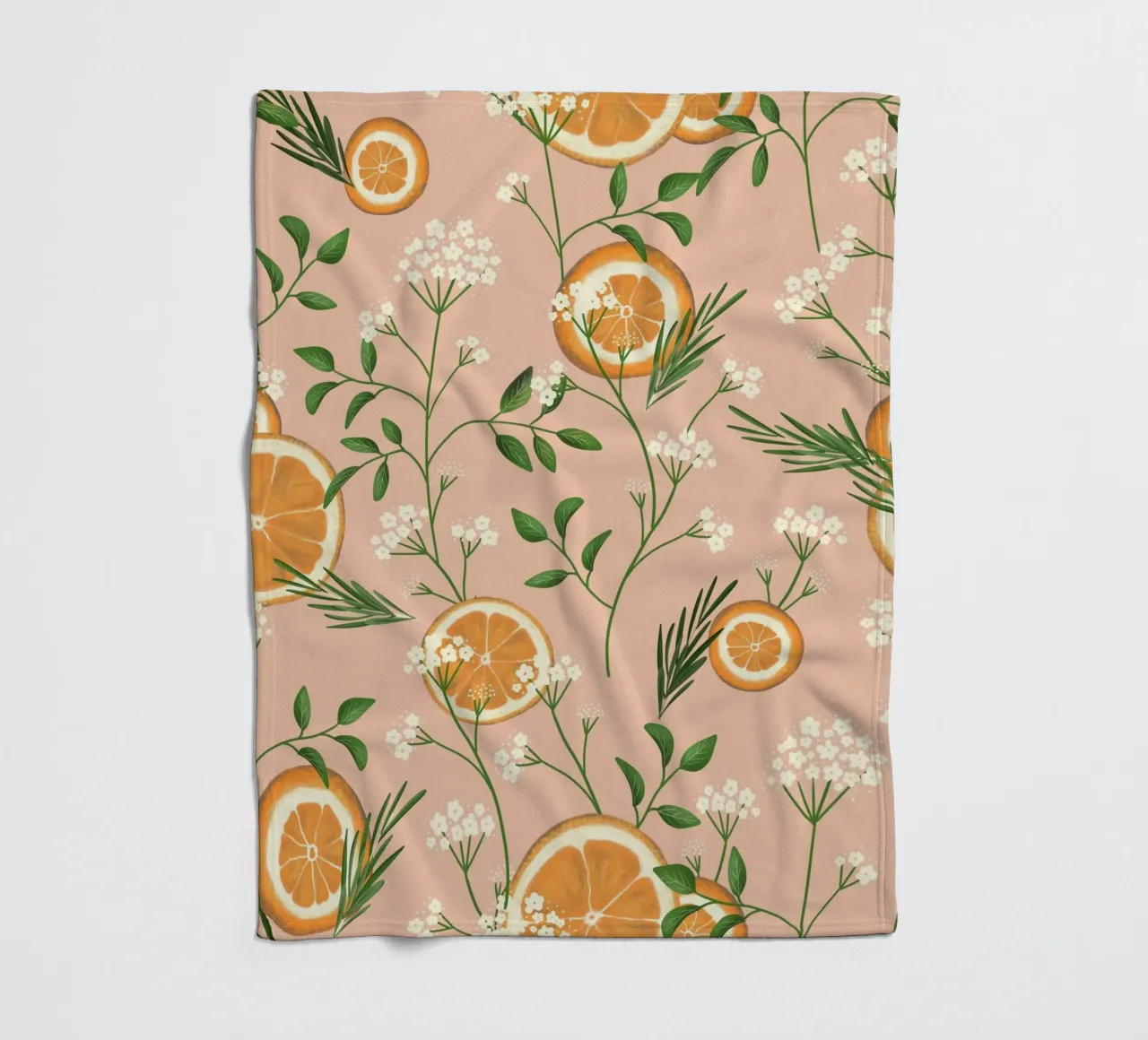 Elderflowers and Oranges Pattern coperta in pile da anisillustration