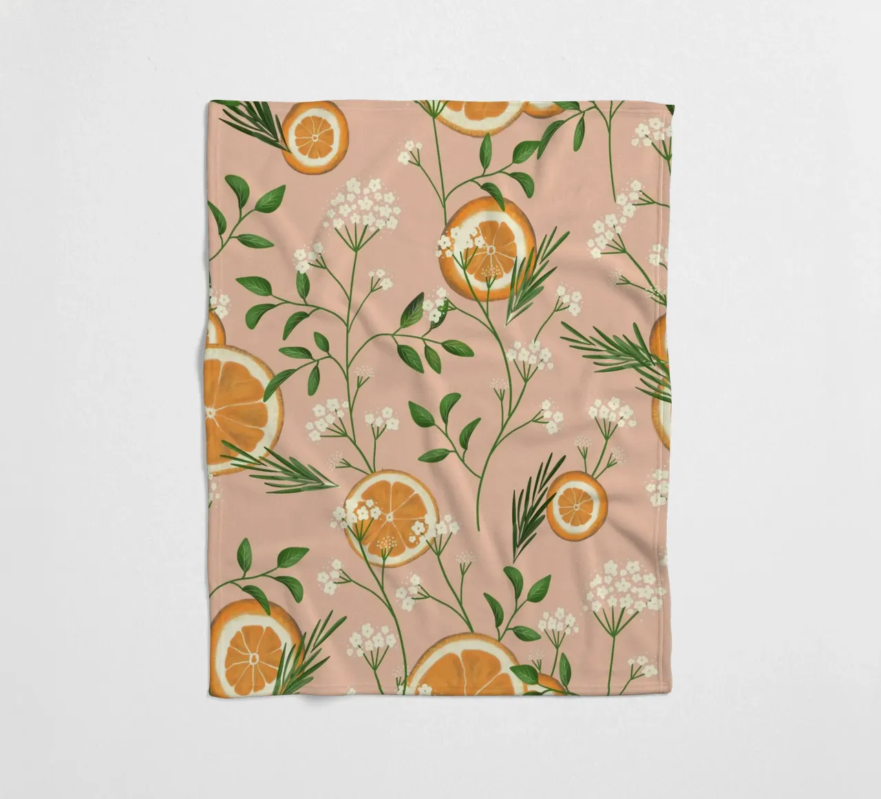 Elderflowers and Oranges Pattern coperta in pile da anisillustration