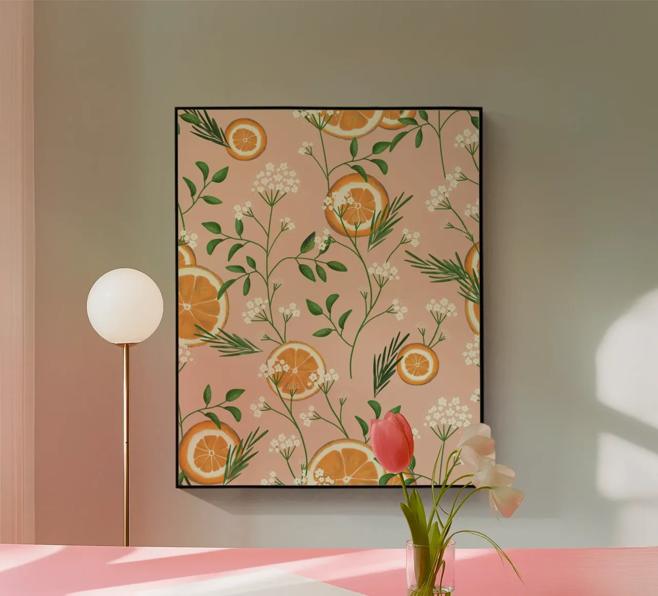 Elderflowers and Oranges Pattern plexiglass da anisillustration