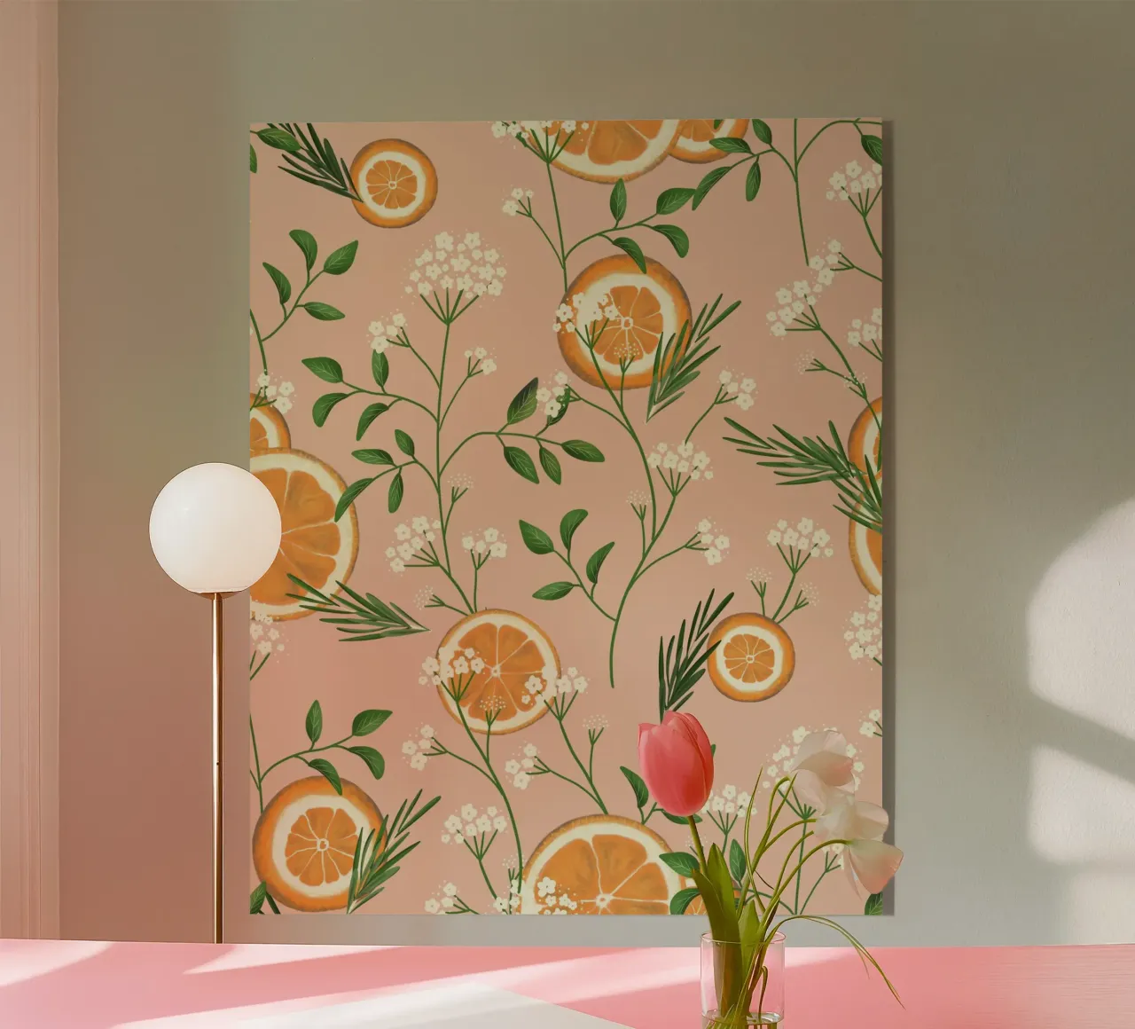 Elderflowers and Oranges Pattern plexiglass da anisillustration