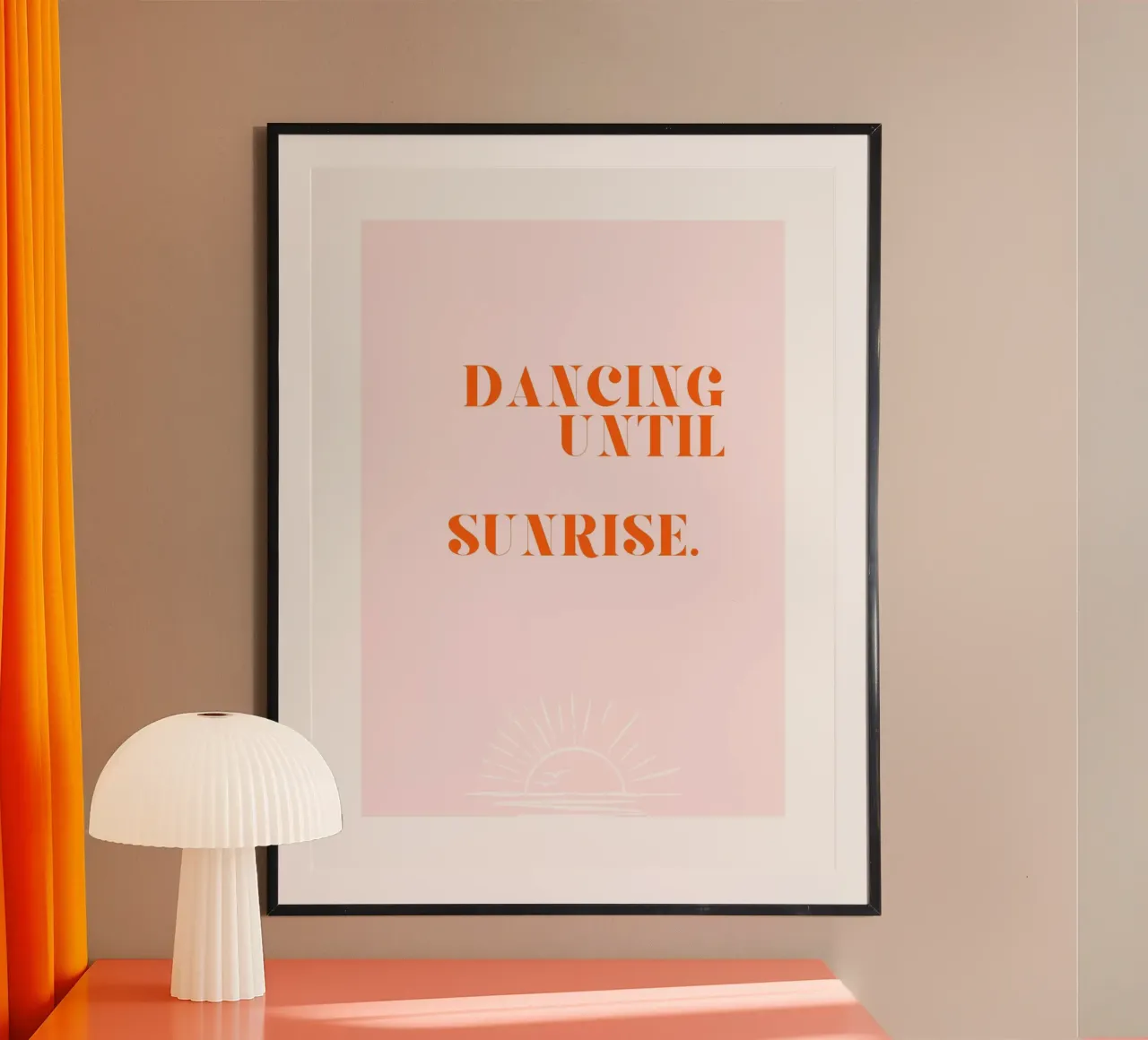 Dancing until sunrise poster con telaio in legno da Ohkimiko