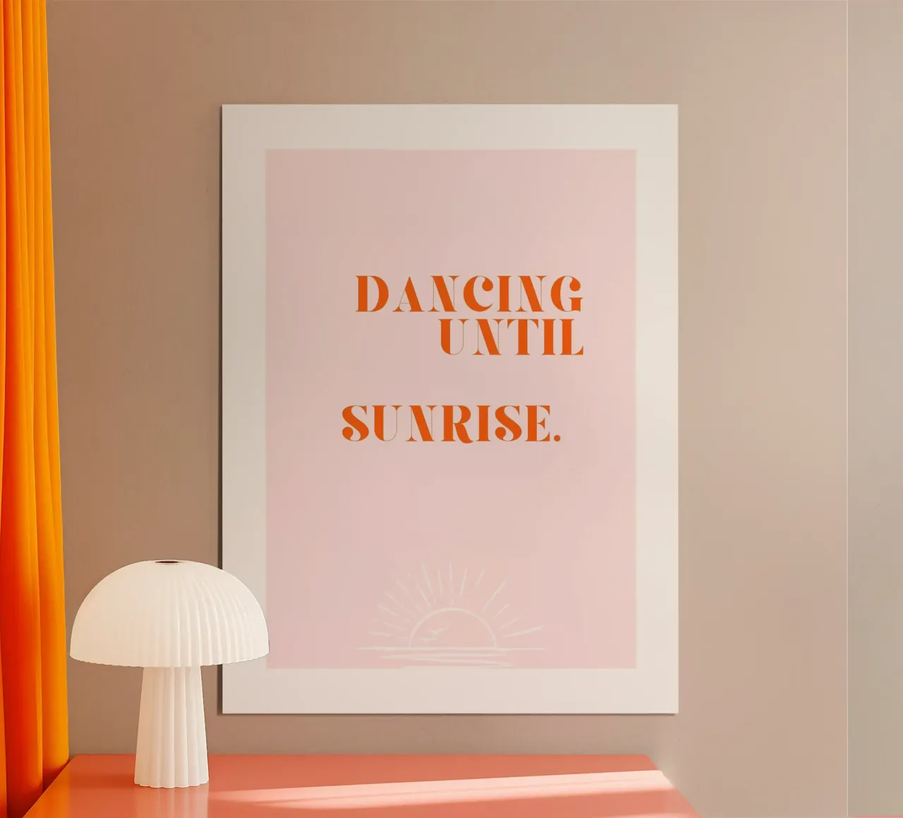 Dancing until sunrise poster con telaio in legno da Ohkimiko