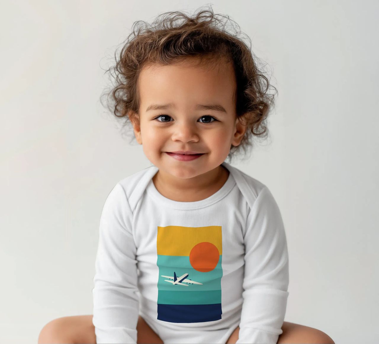 Fly Away long-sleeve baby romper by Andy Westface