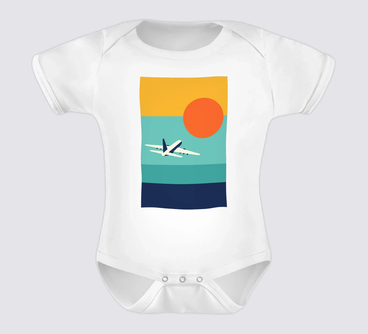 Fly Away short-sleeve baby romper by Andy Westface
