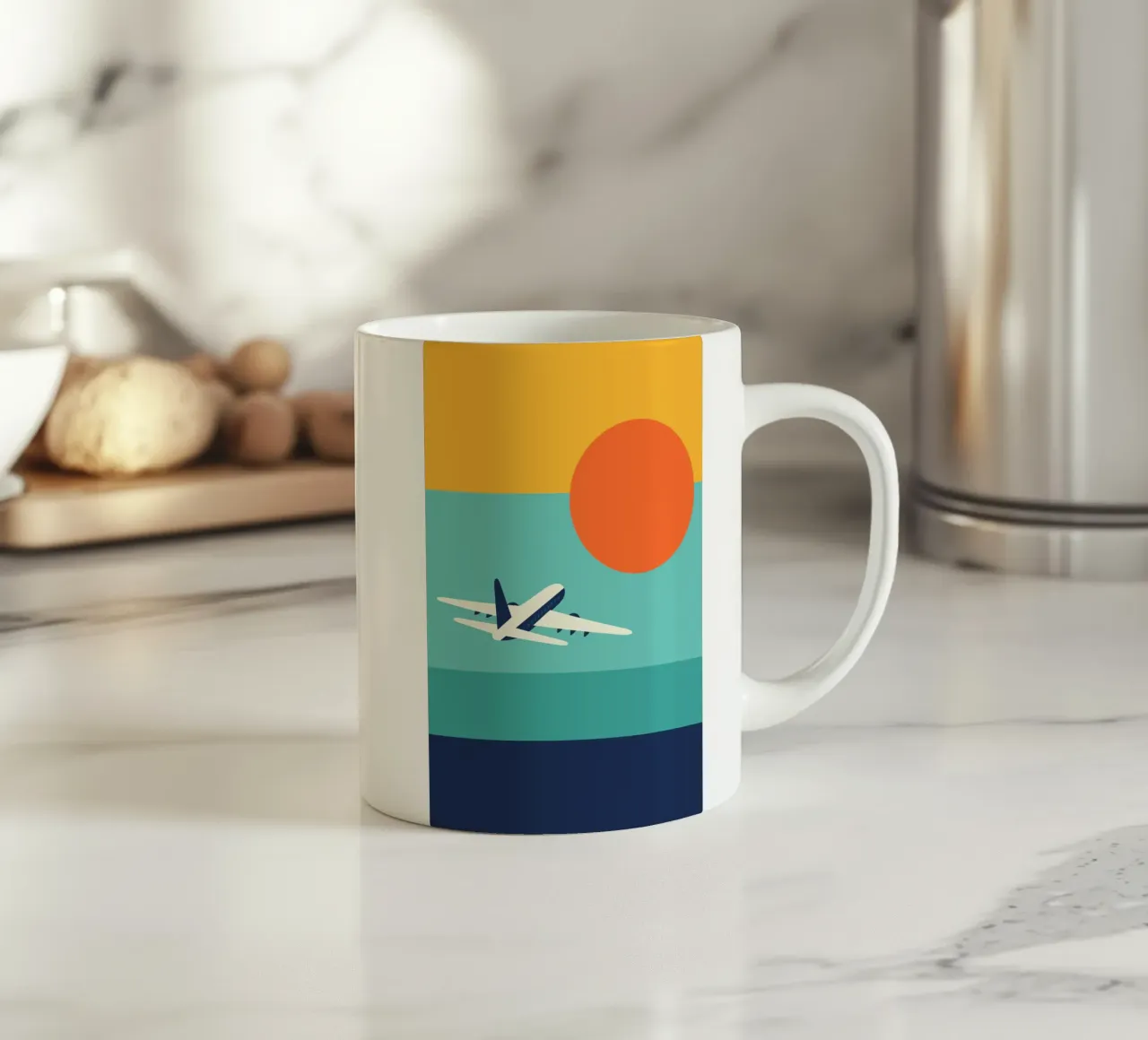 Wegfliegen Keramik Tasse von Andy Westface