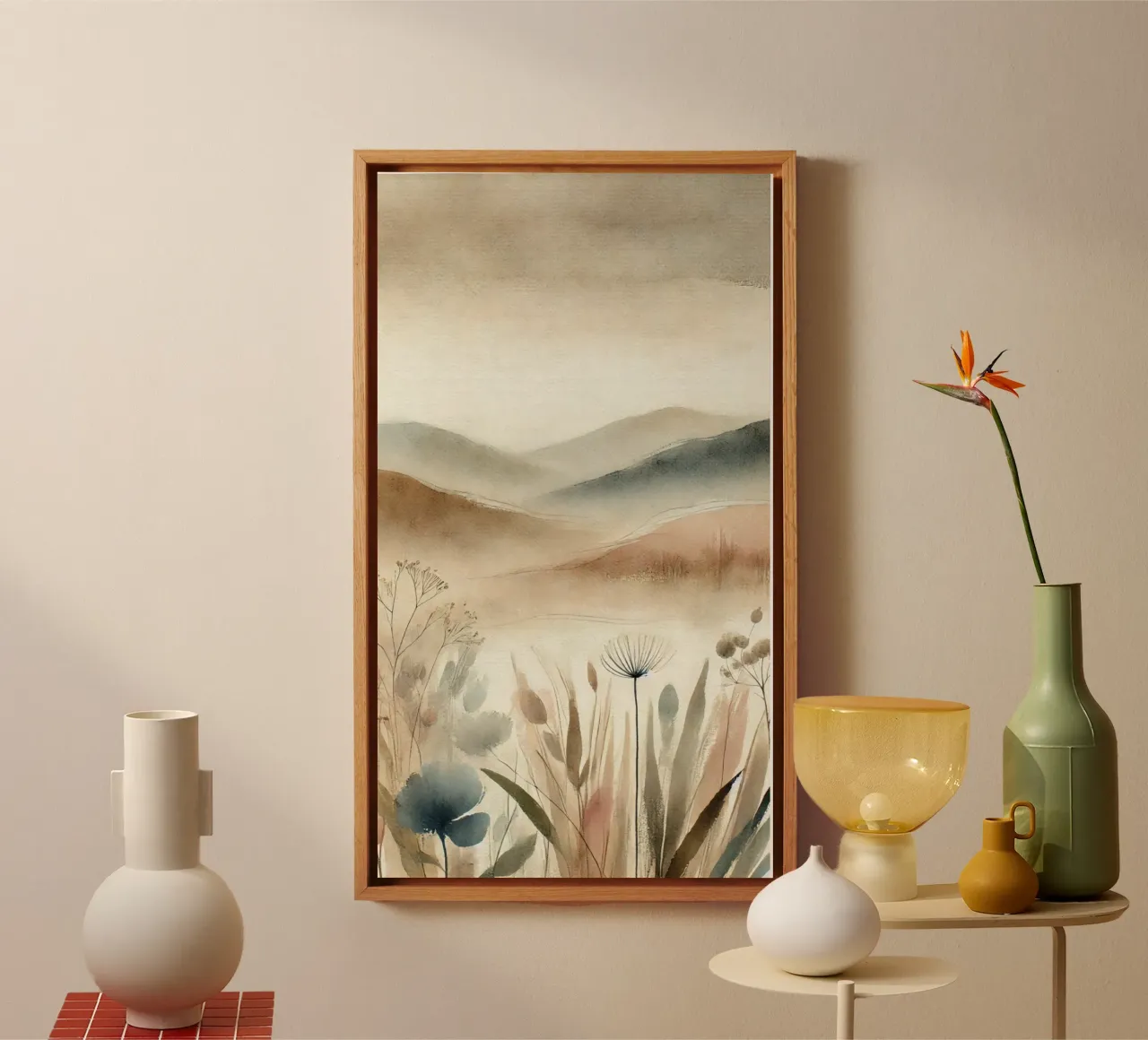Ätherischer Horizont Leinwand mit Schattenfugenrahmen von Épure design