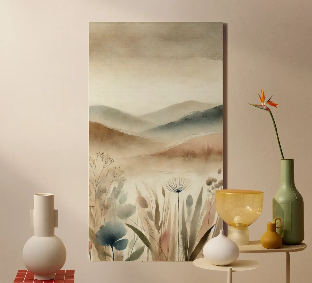 Ätherischer Horizont Leinwand mit Schattenfugenrahmen von Épure design
