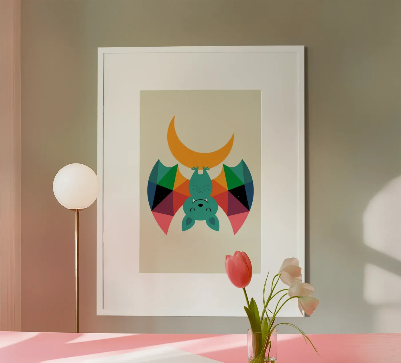Moon Child Poster mit Holzrahmen von Andy Westface