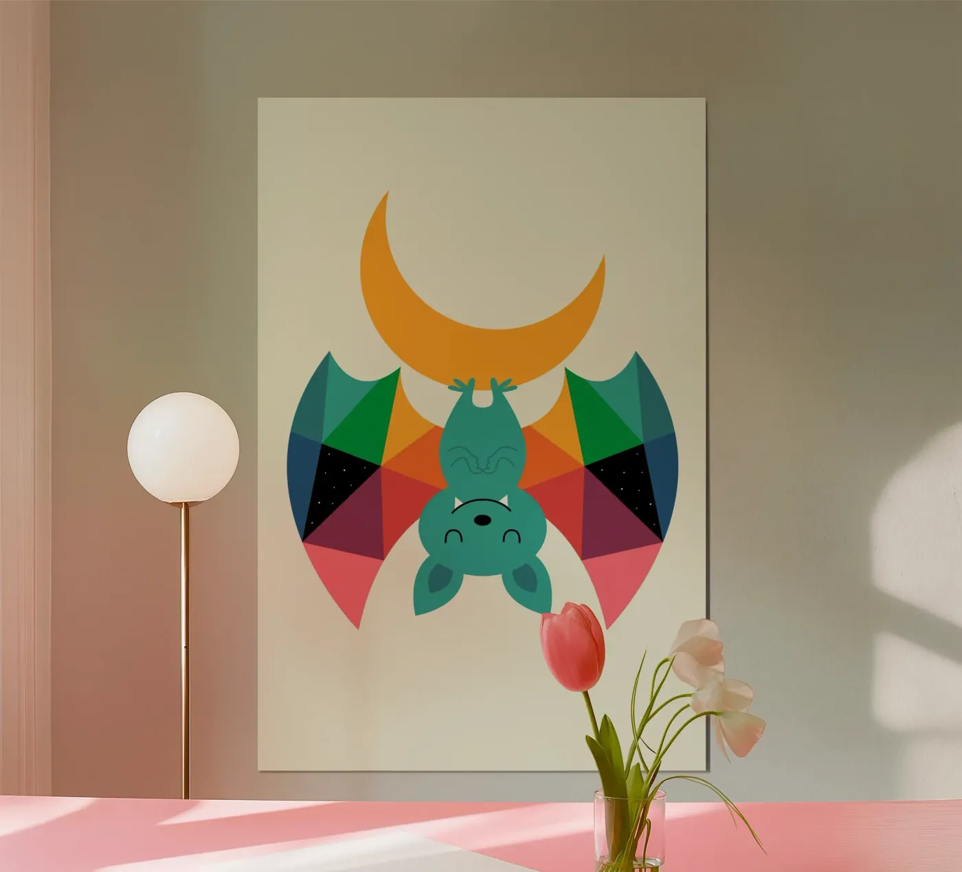 Moon Child Poster mit Holzrahmen von Andy Westface