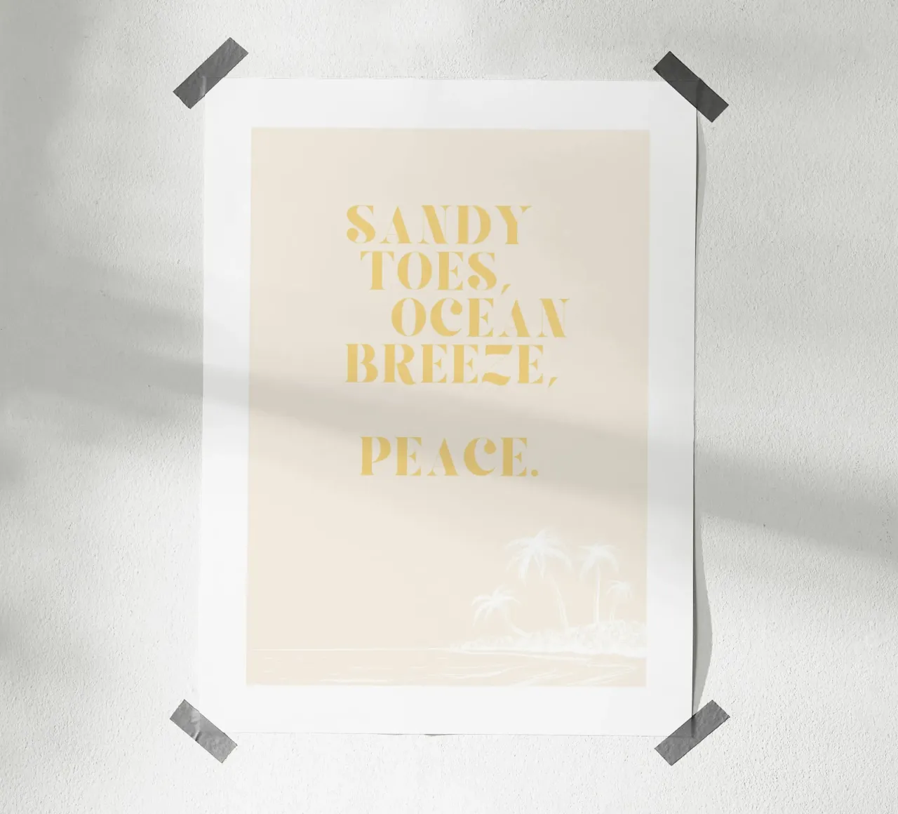 Sandy toes -ocean breeze poster con telaio in legno da Ohkimiko