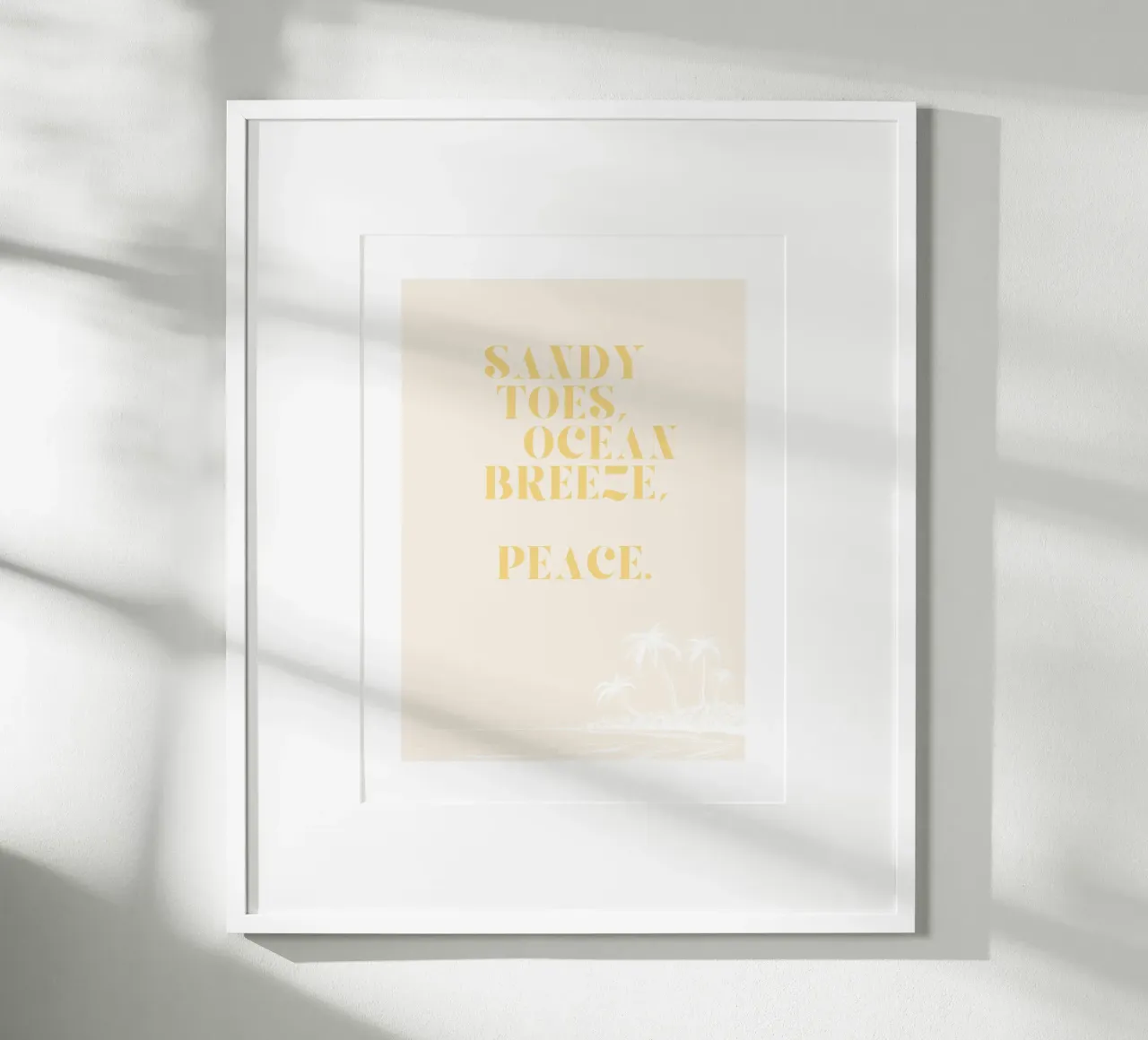 Sandy toes -ocean breeze poster con telaio in legno da Ohkimiko