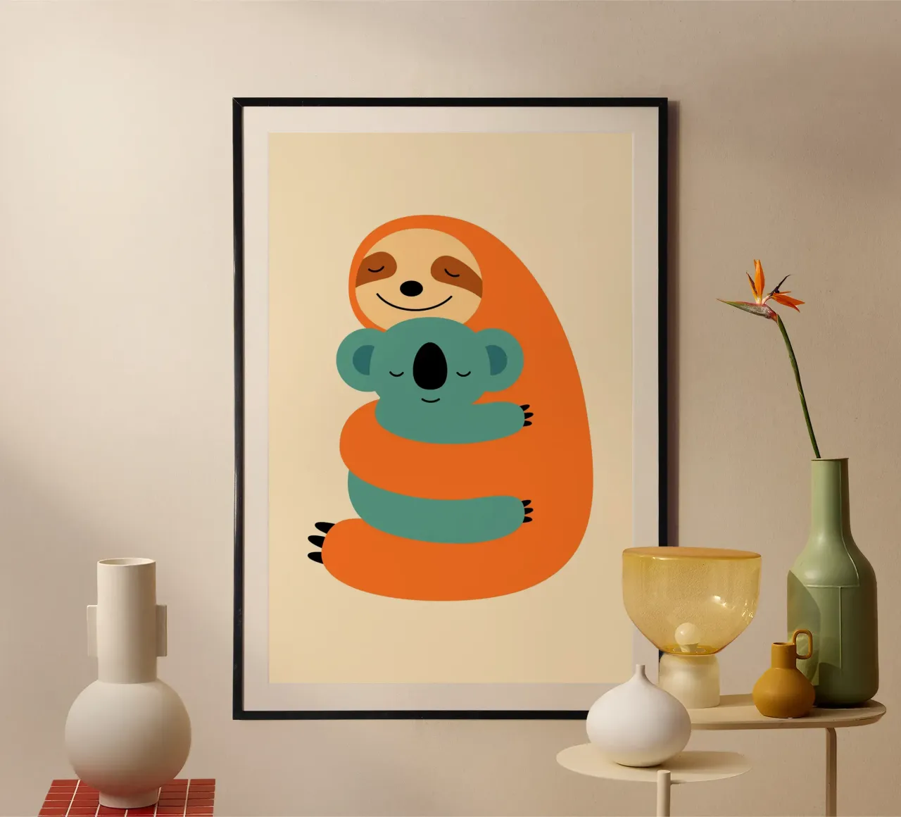 Zusammenhalten Poster mit Aluminium Rahmen von Andy Westface