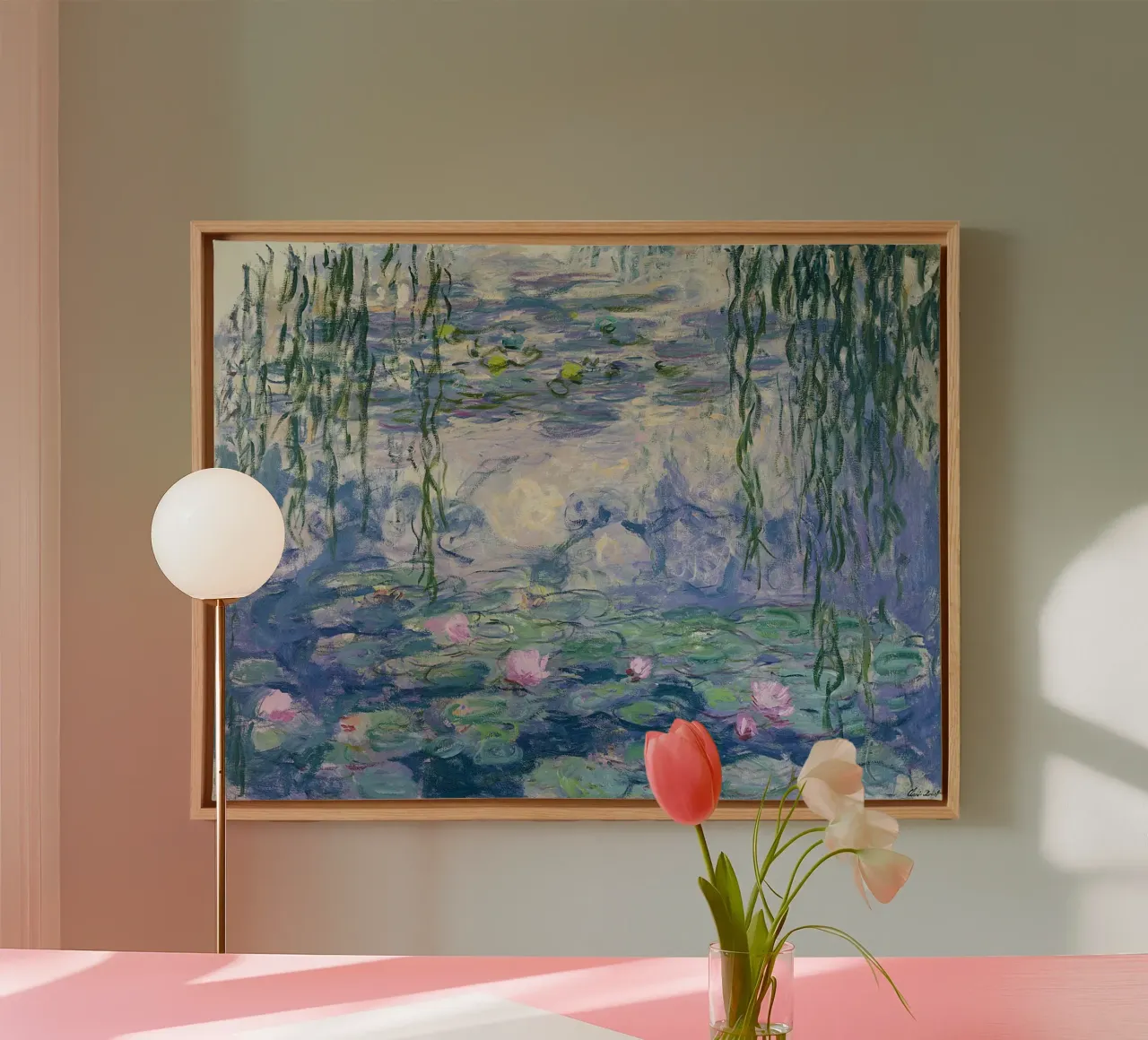 Monet - Ninfee tela con Cornice a cassetta da ARTOTHEK