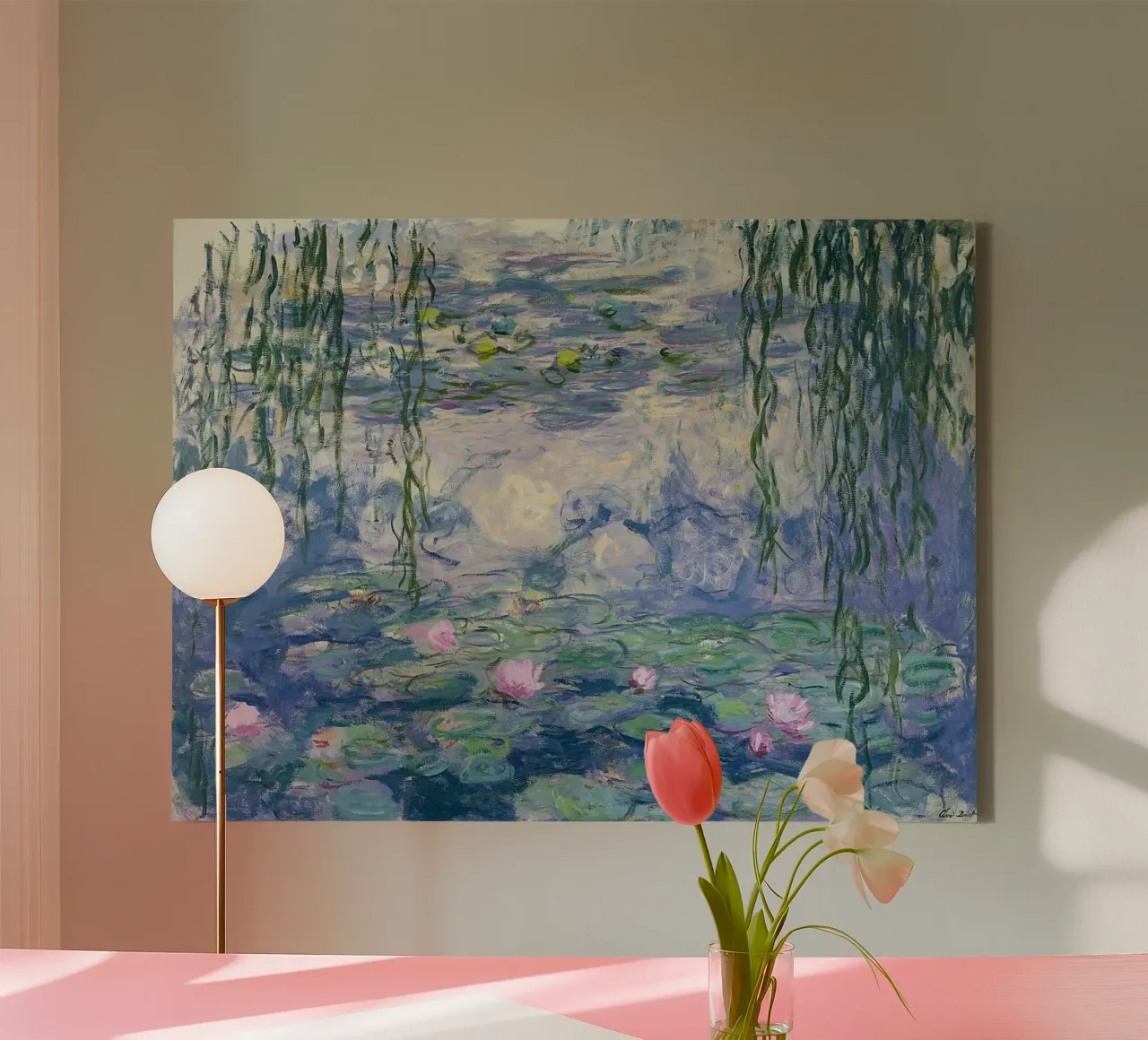 Monet - Ninfee tela con Cornice a cassetta da ARTOTHEK