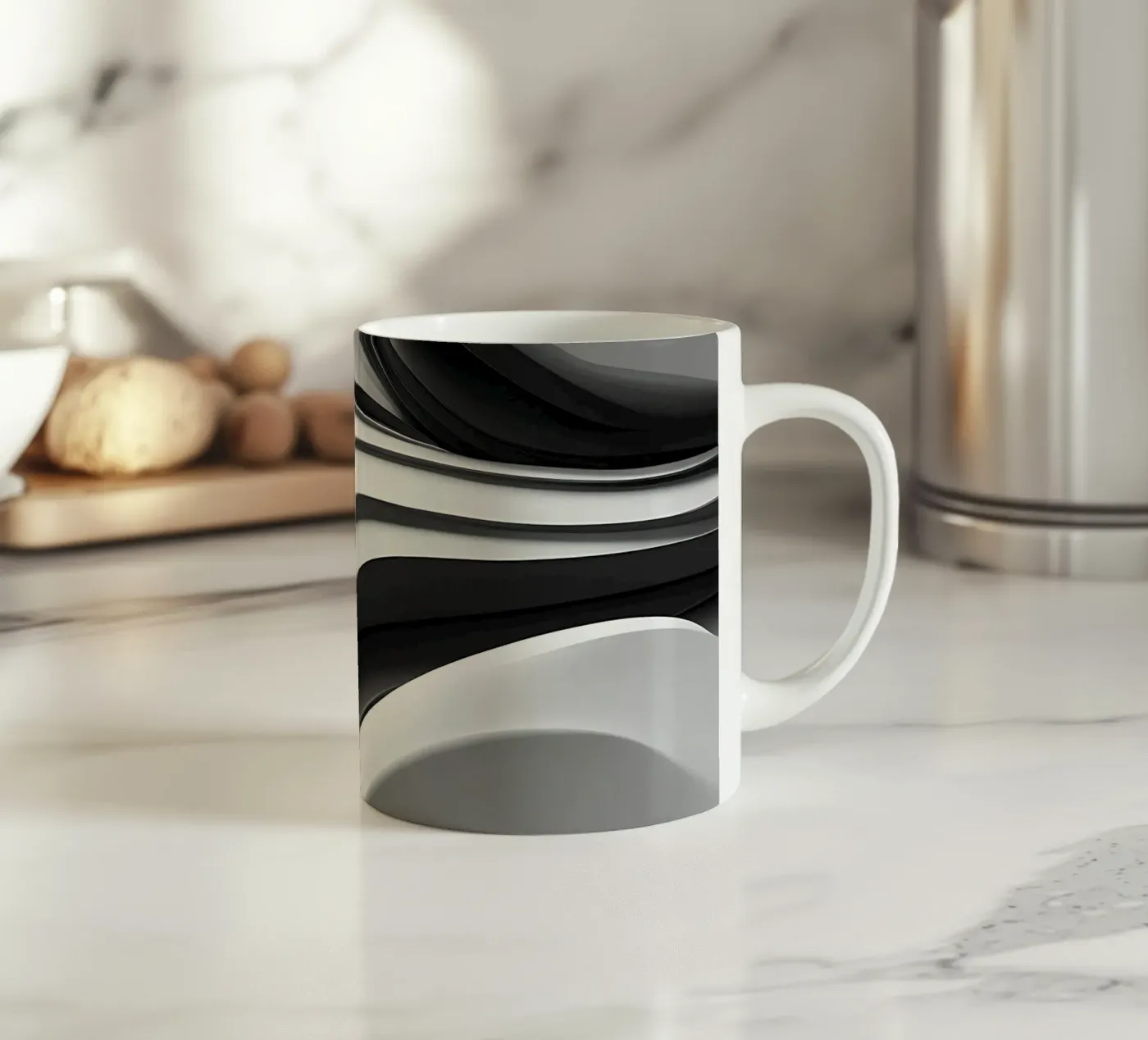 Abstract Waves ceramic mug by kosinsart.gallery2