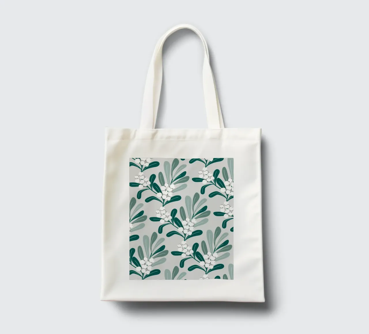 Mistletoe Branch Christmas Pattern borsa in juta da anisillustration