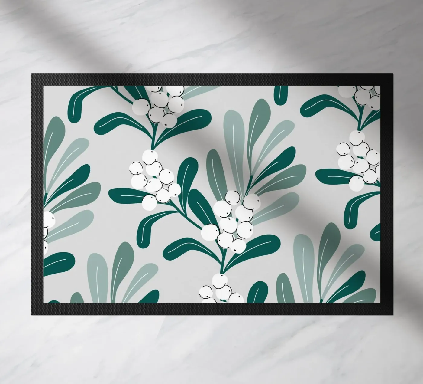 Mistletoe Branch Christmas Pattern deurmat van anisillustration