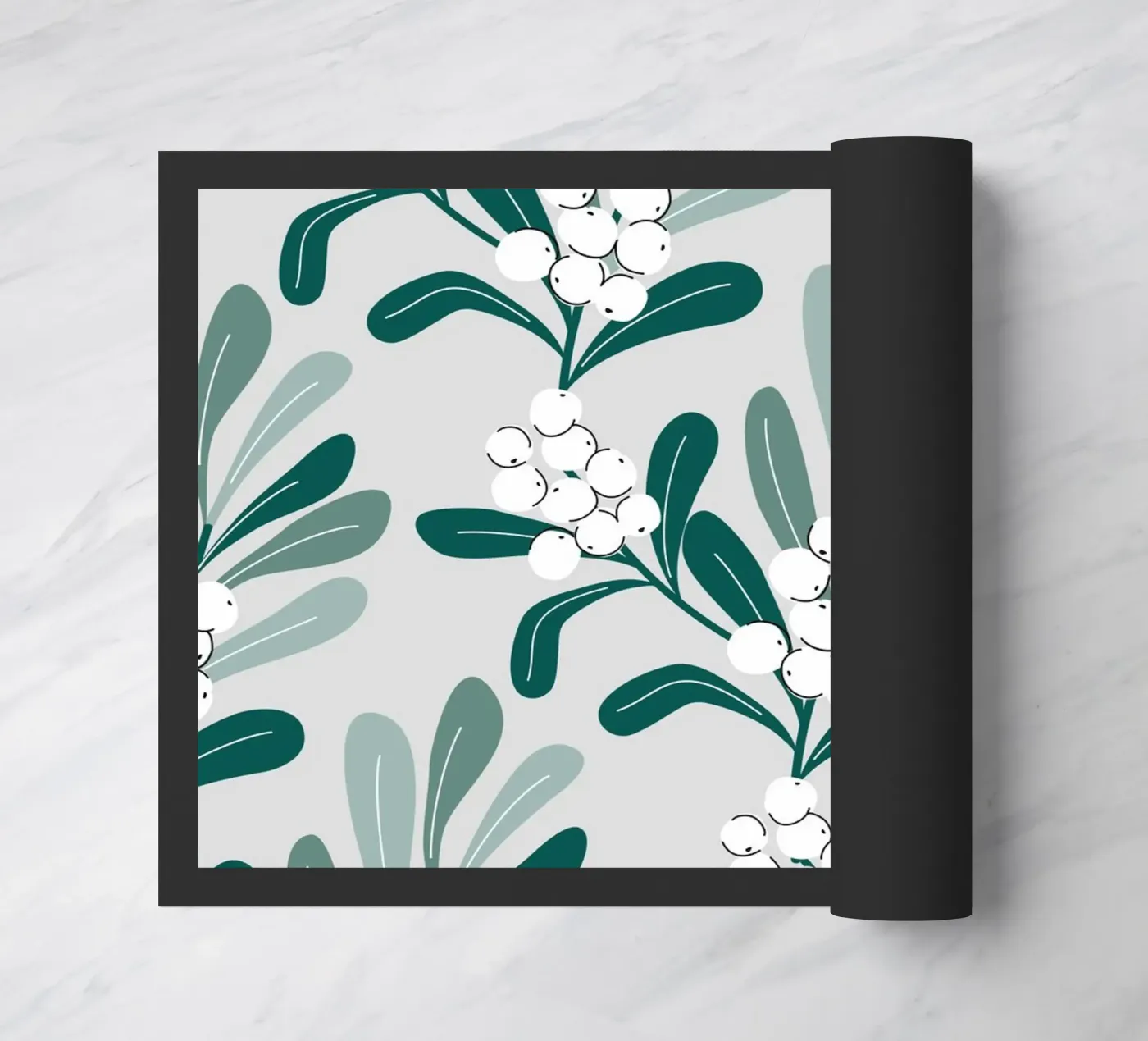 Mistletoe Branch Christmas Pattern deurmat van anisillustration