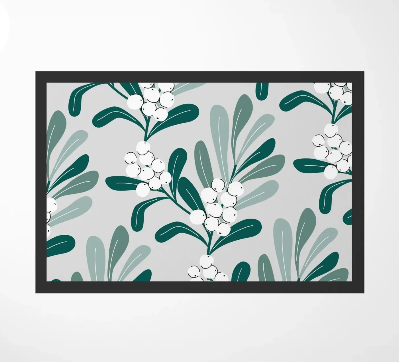 Mistletoe Branch Christmas Pattern deurmat van anisillustration