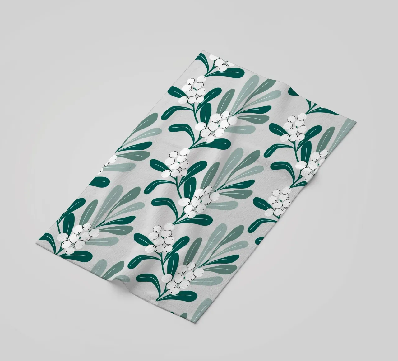 Mistletoe Branch Christmas Pattern telo mare da anisillustration