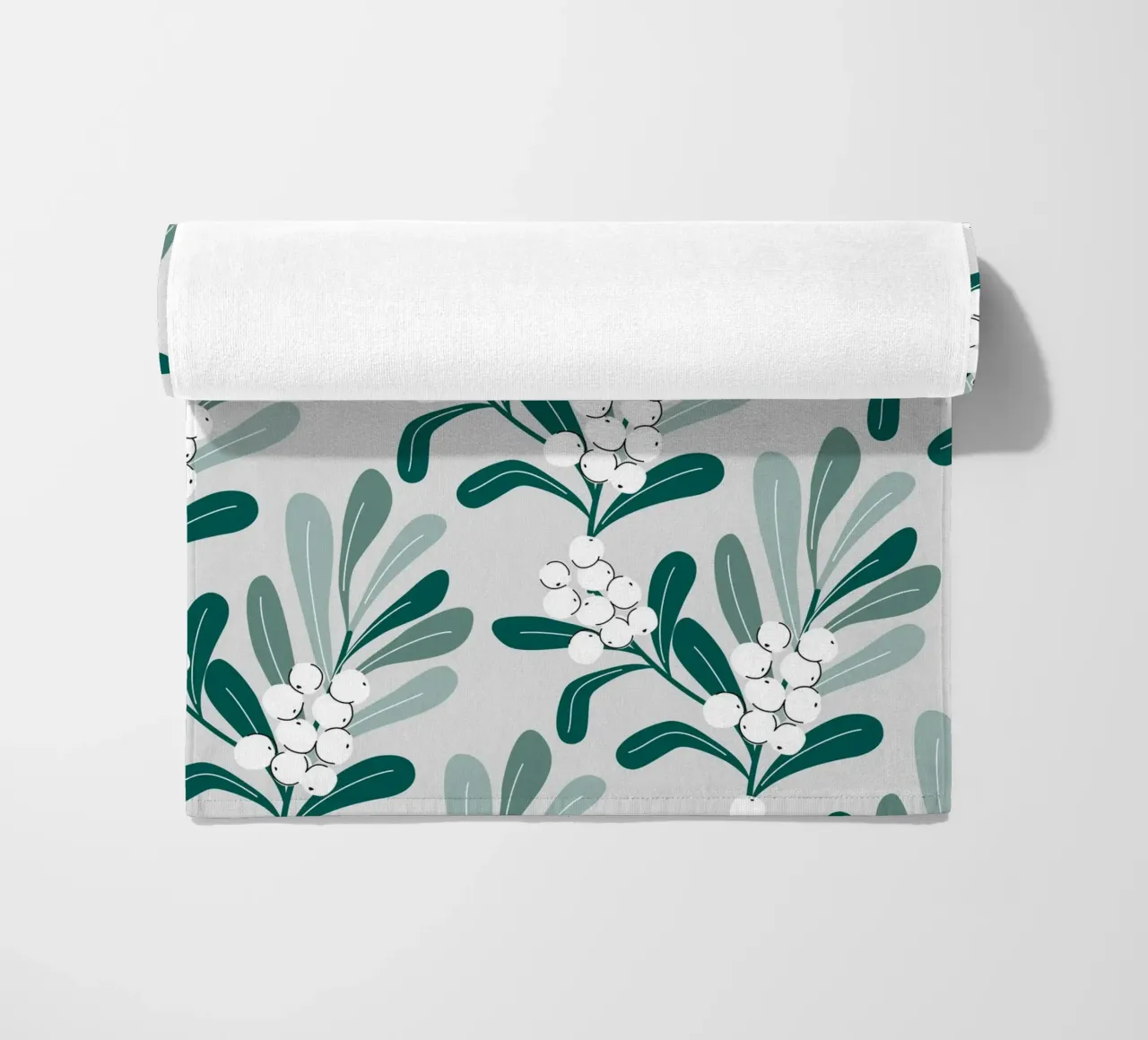 Mistletoe Branch Christmas Pattern telo mare da anisillustration