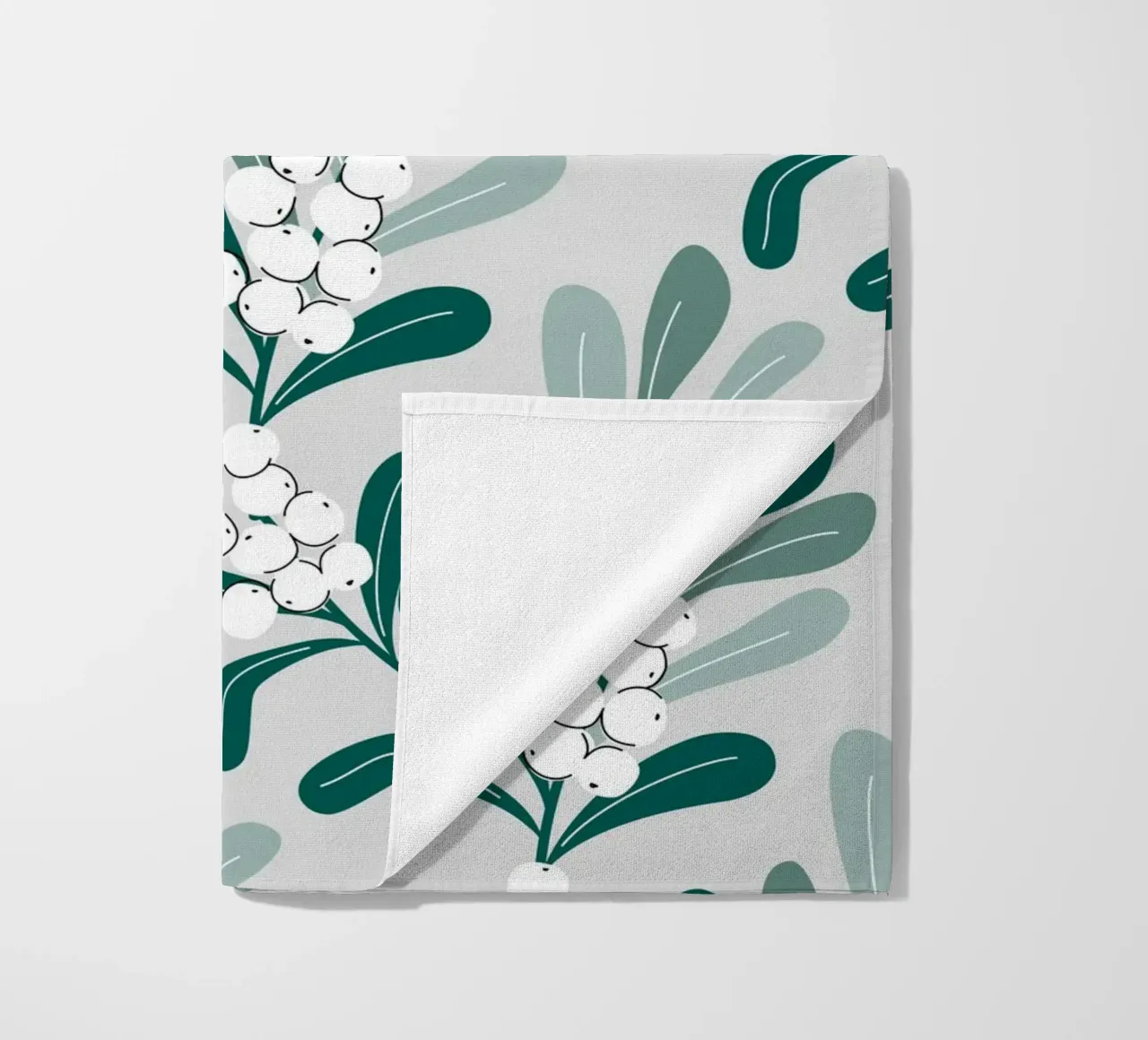 Mistletoe Branch Christmas Pattern telo mare da anisillustration