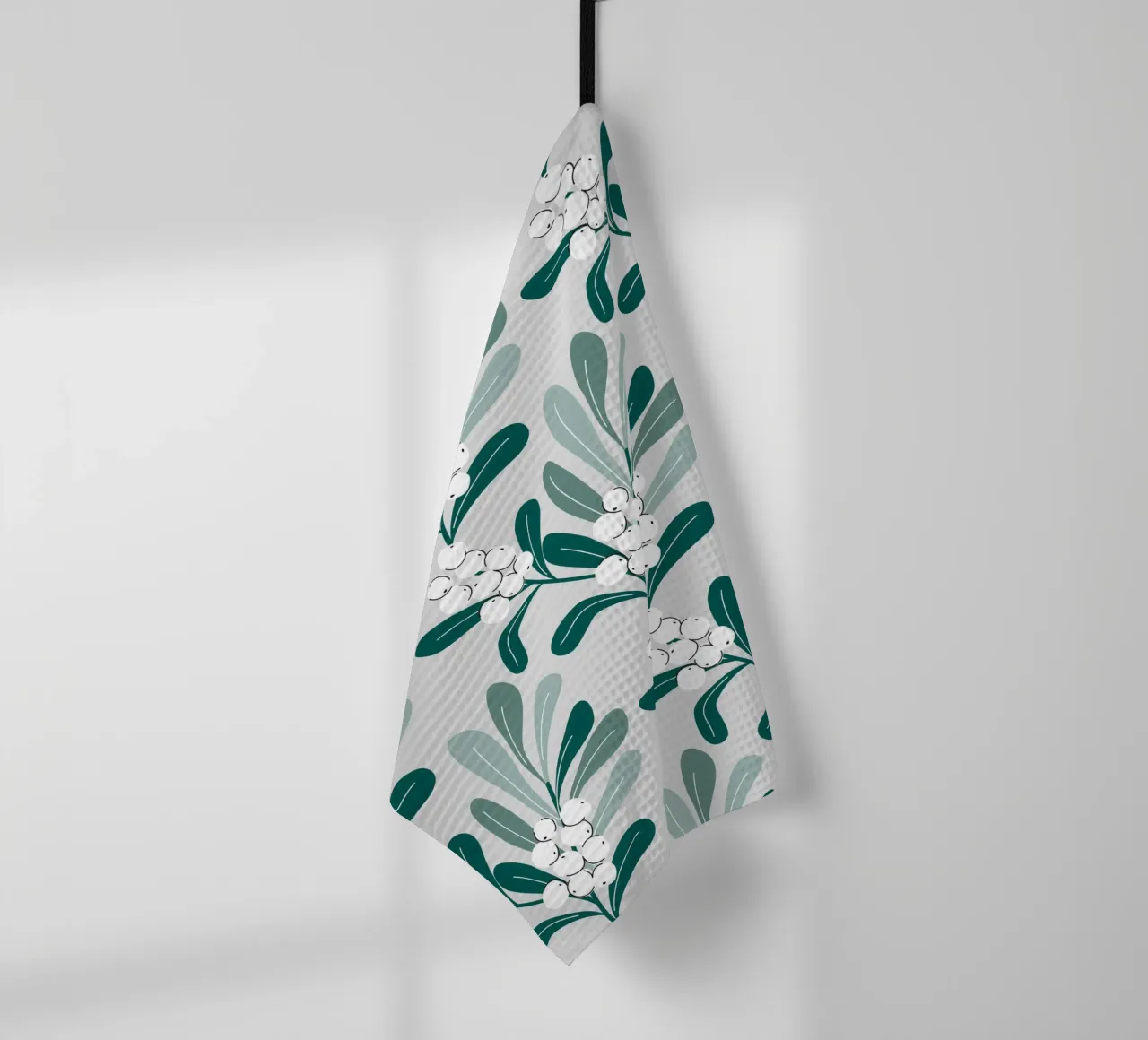 Mistletoe Branch Christmas Pattern canovaccio da cucina da anisillustration