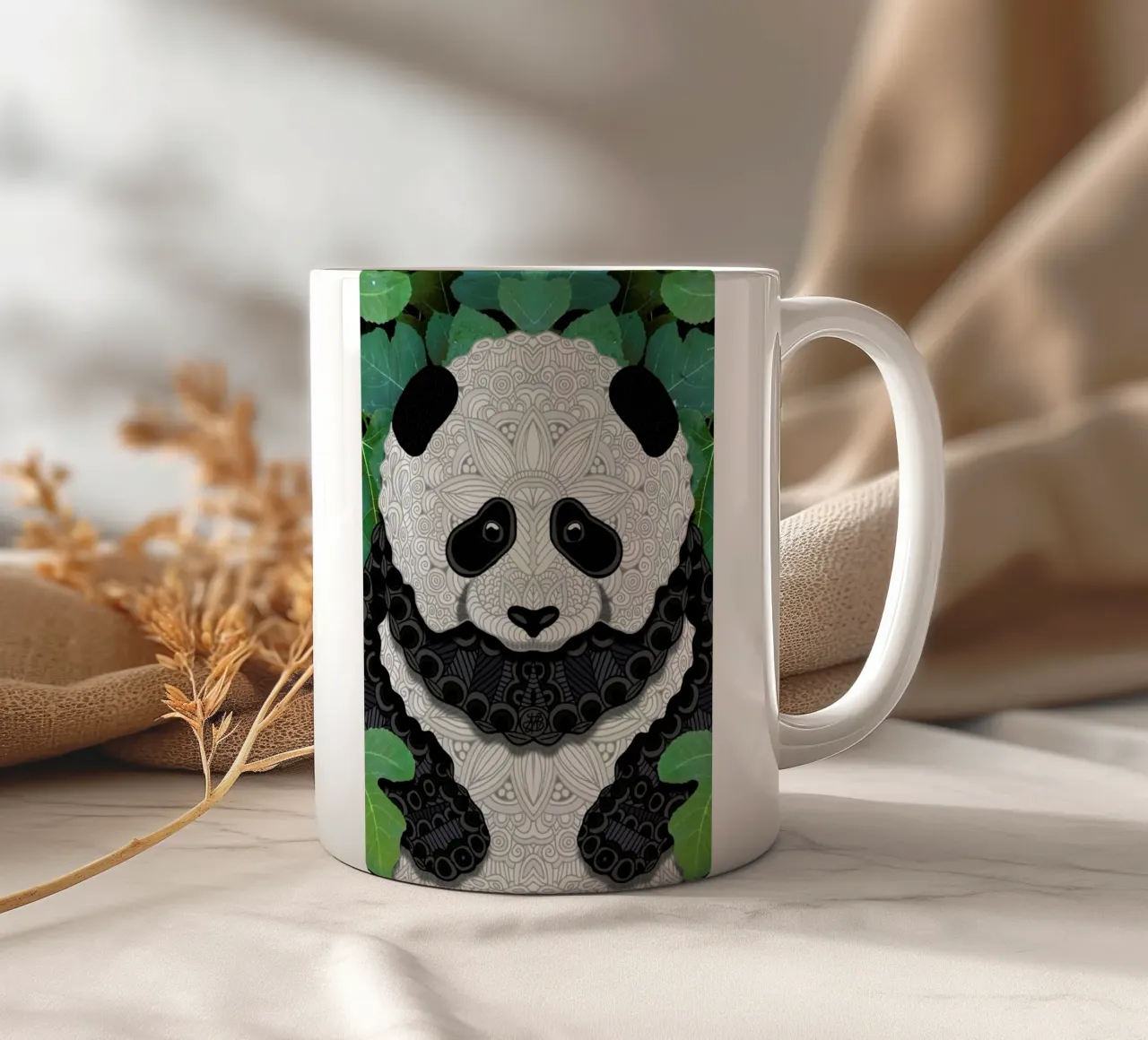 Panda Bear ceramic mug by Angelika Parker
