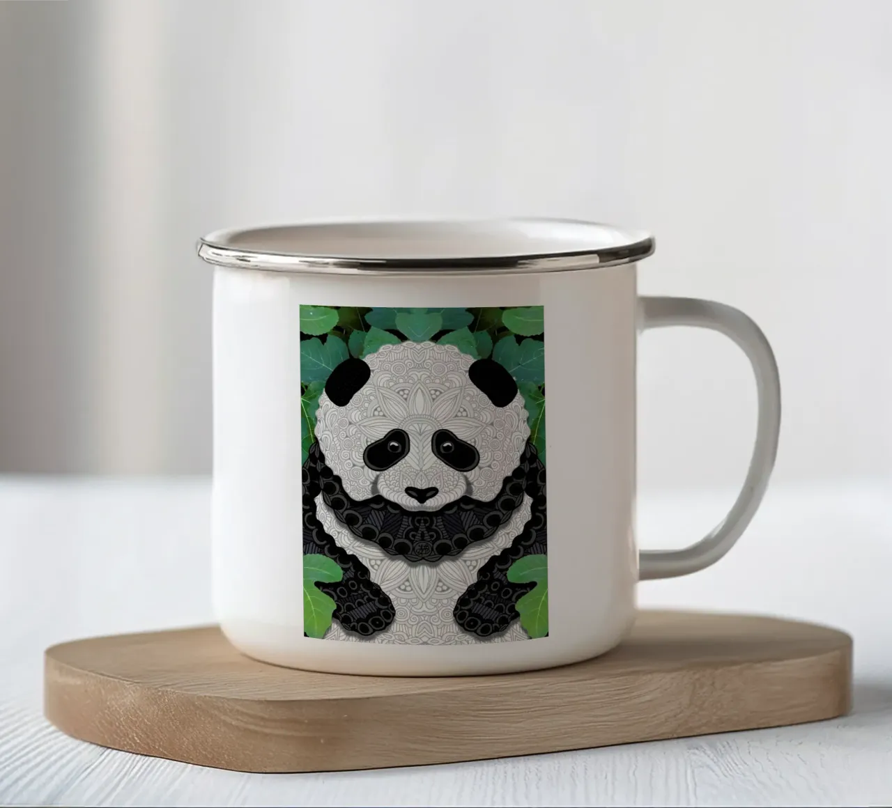 Panda Bear tazza in smalto da Angelika Parker