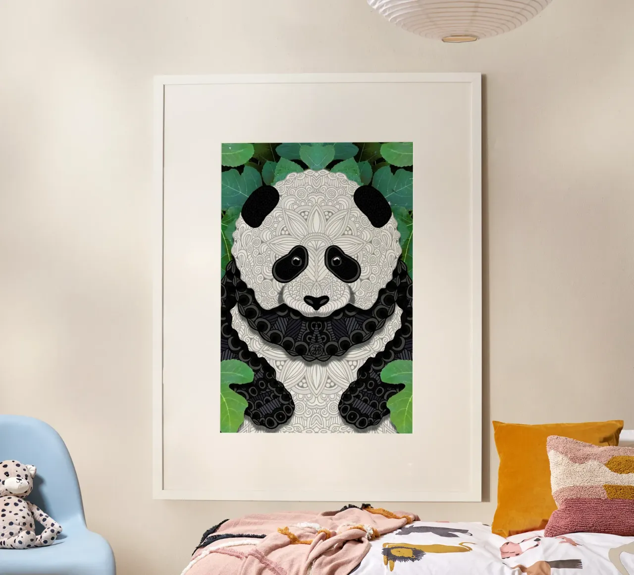 Panda Bear poster con telaio in plastica da Angelika Parker