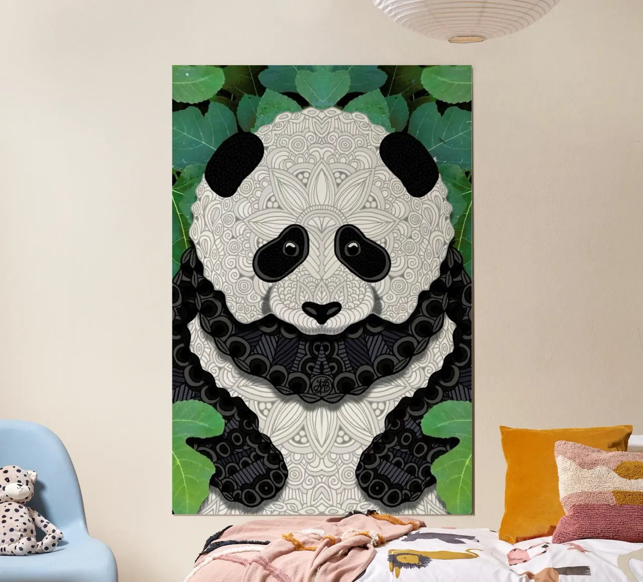 Panda Bear poster con telaio in plastica da Angelika Parker