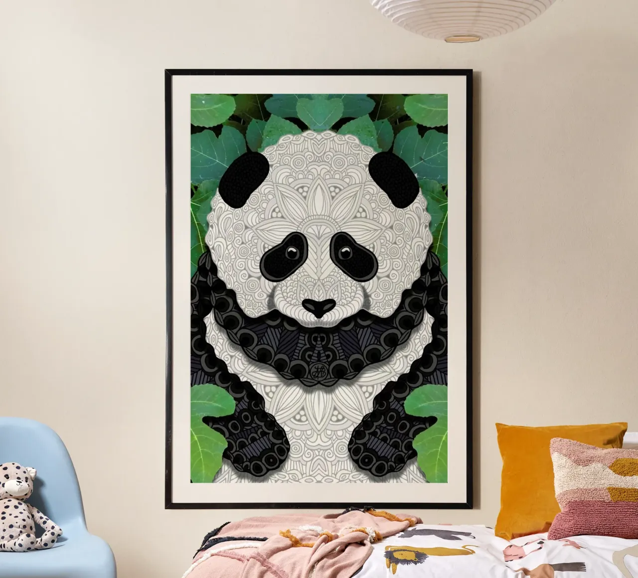 Panda Bear poster con telaio in plastica da Angelika Parker