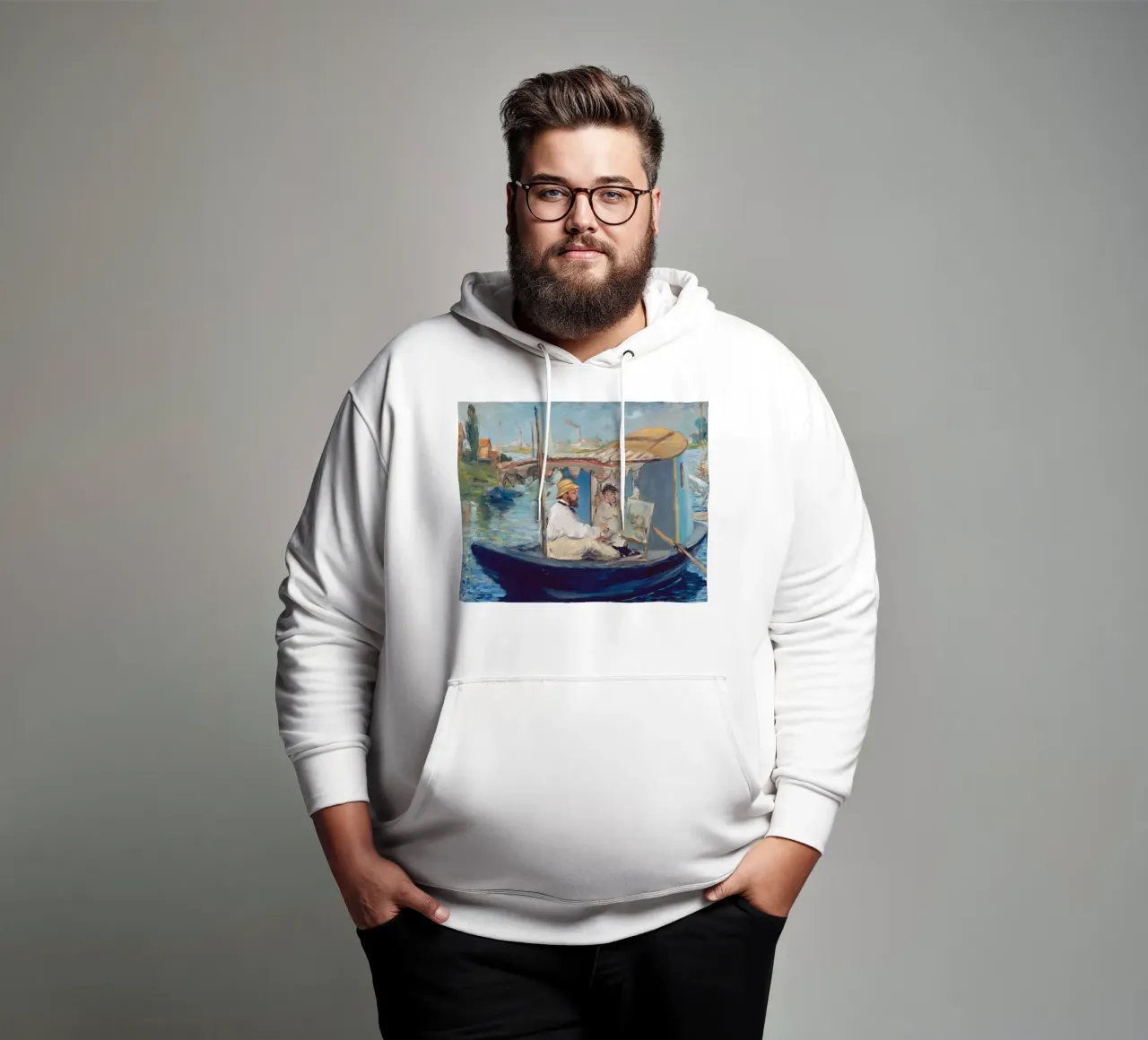 Manet - La barca felpa con cappuccio da ARTOTHEK