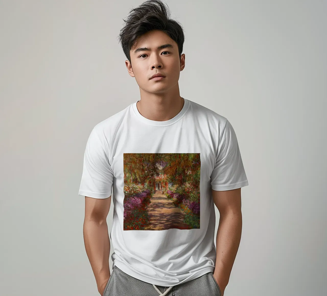 Monet - Path in Monet's garden in Giverny t-shirt by ARTOTHEK