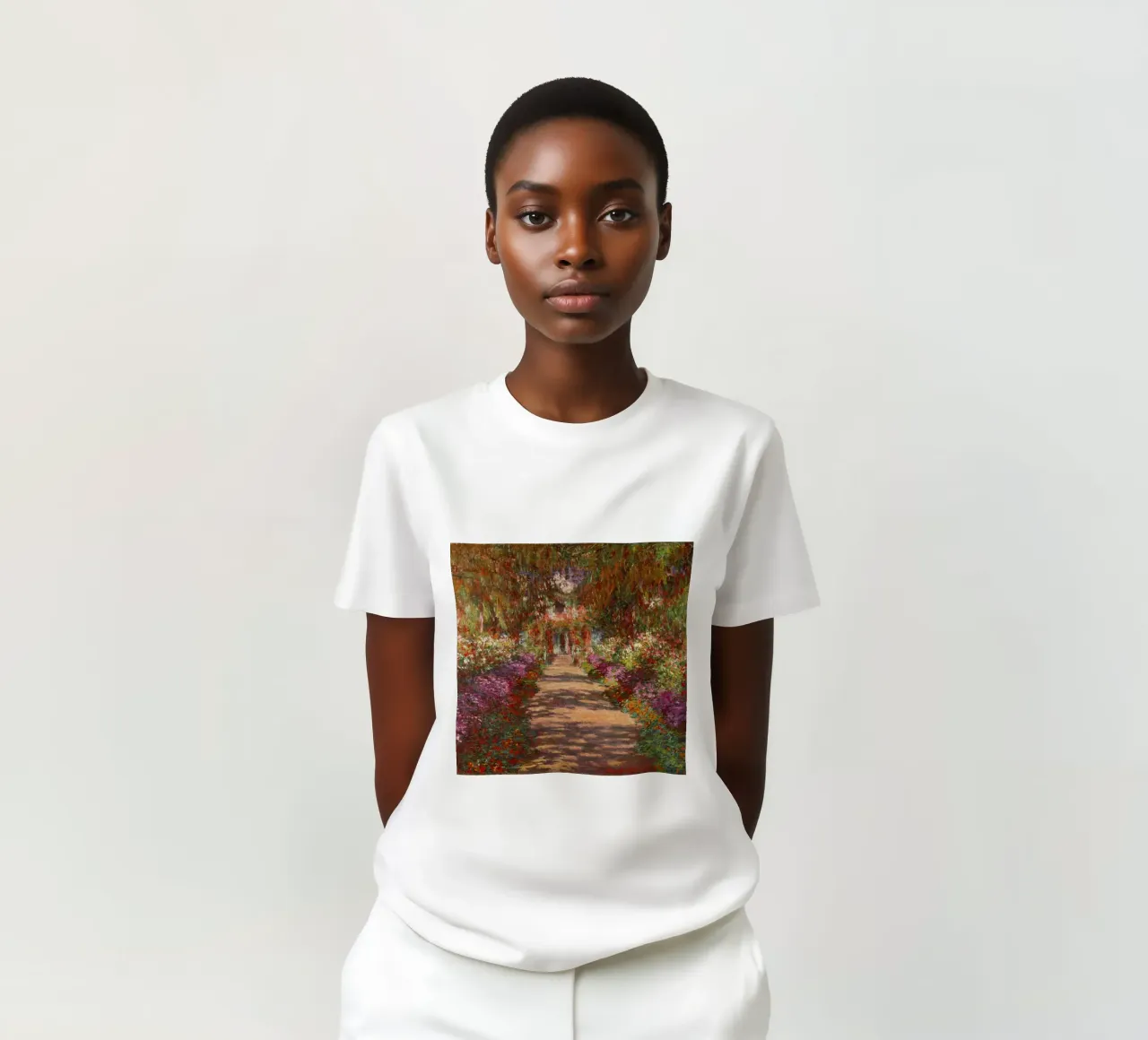 Monet - Path in Monet's garden in Giverny t-shirt by ARTOTHEK