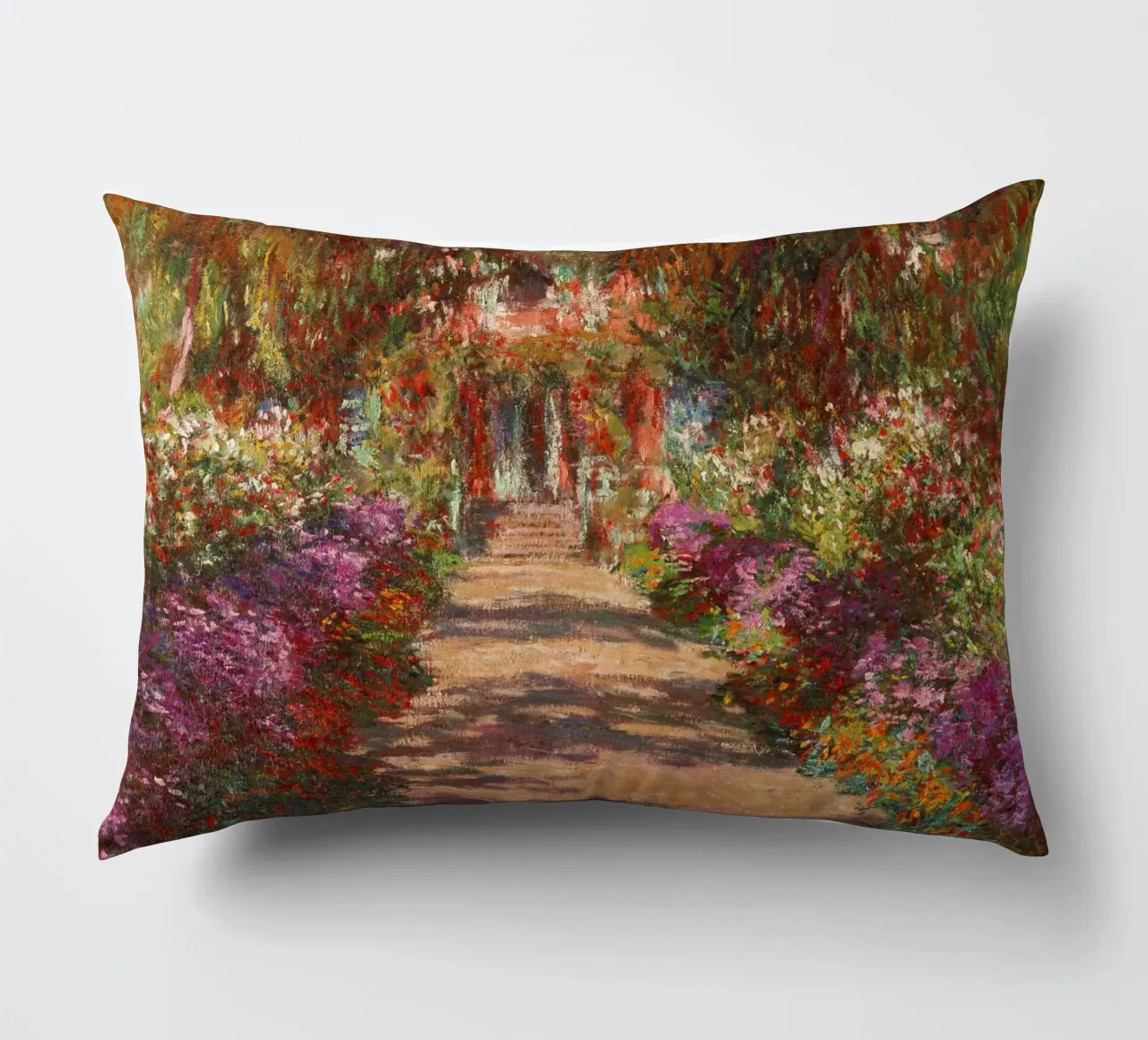 Monet - Path in Monet's garden in Giverny decorative cushion by ARTOTHEK