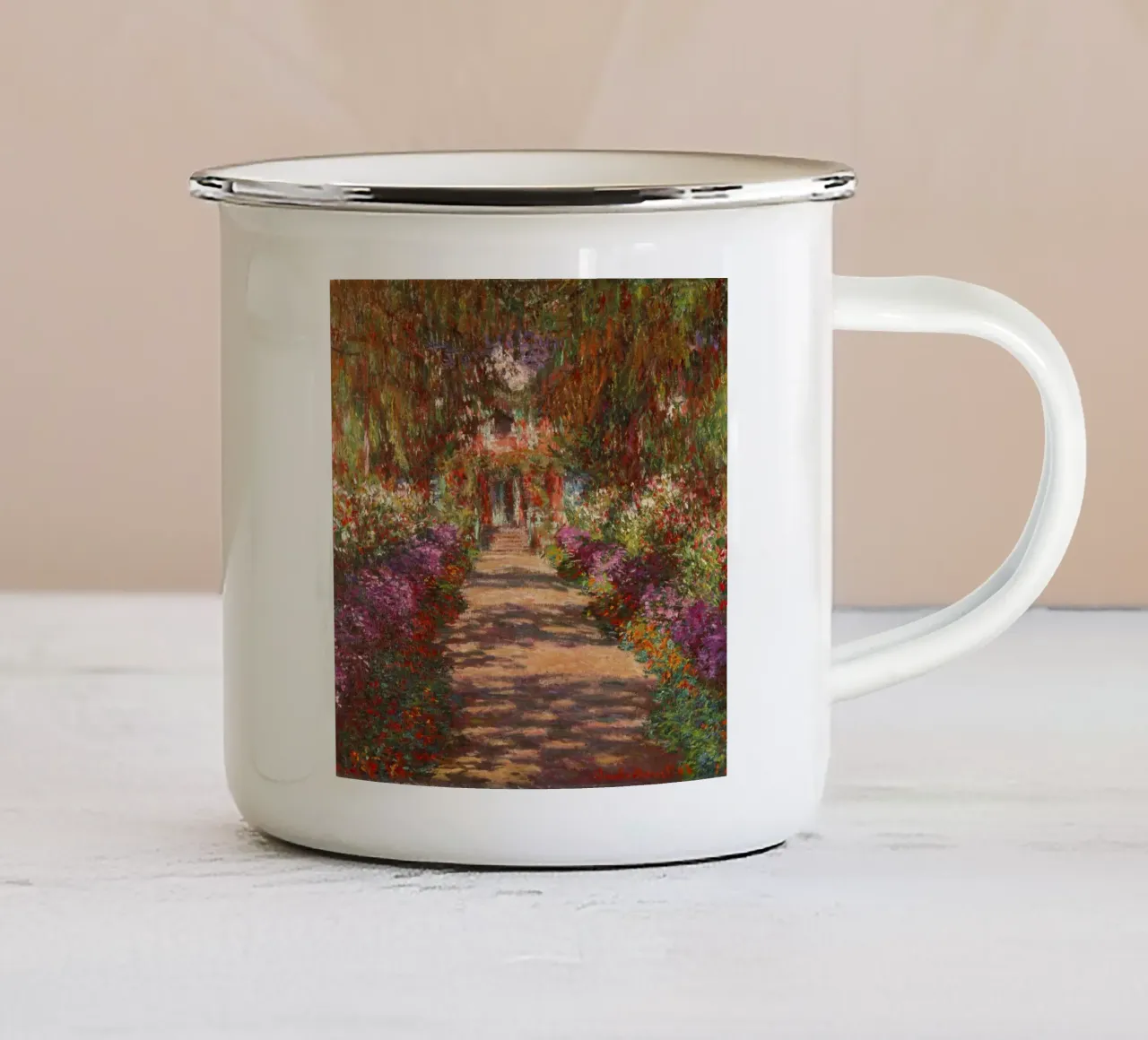 Monet - Path in Monet's garden in Giverny emaille mok van ARTOTHEK