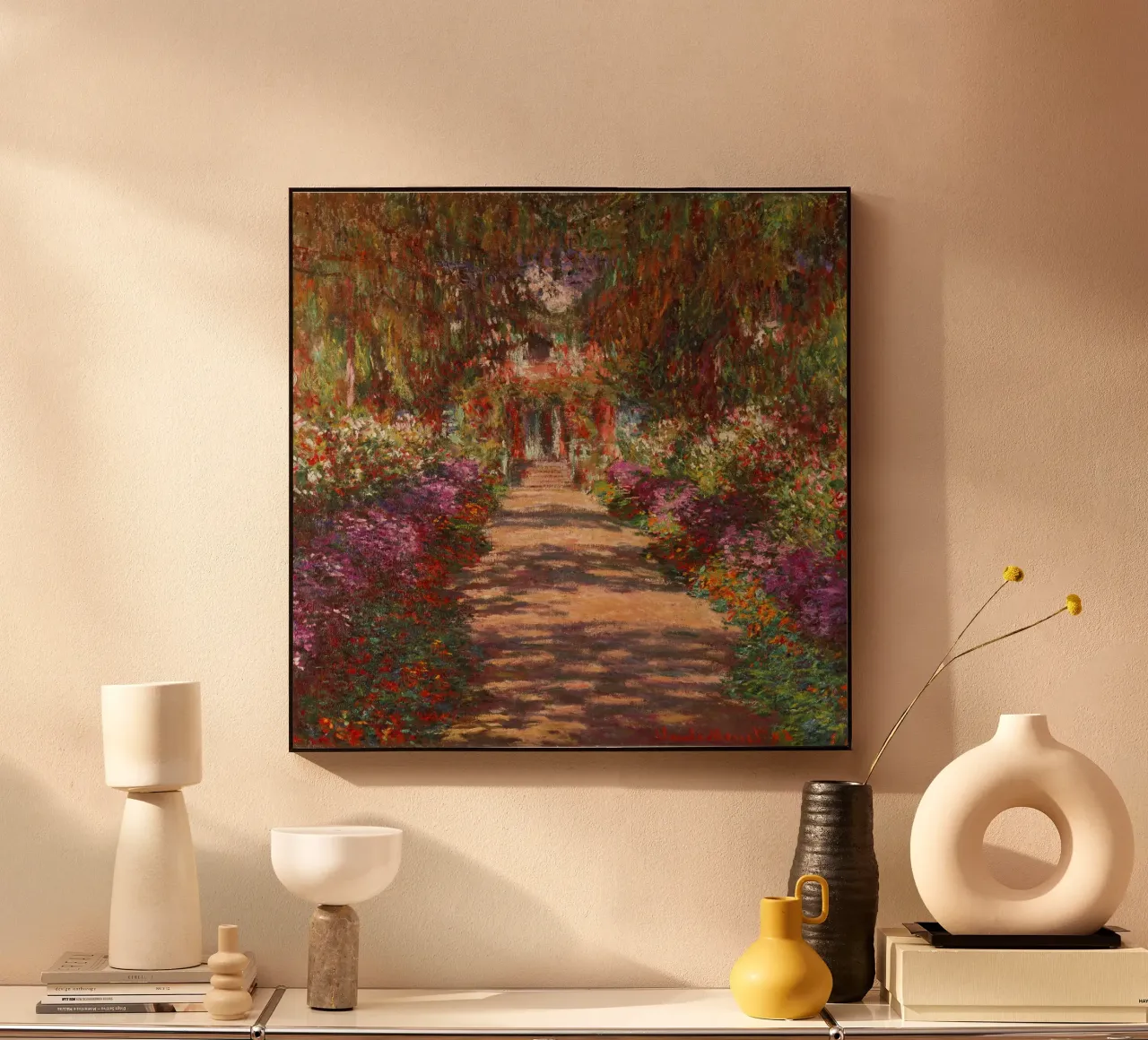 Monet - Sentiero nel giardino di Monet a Giverny alluminio dibond da ARTOTHEK