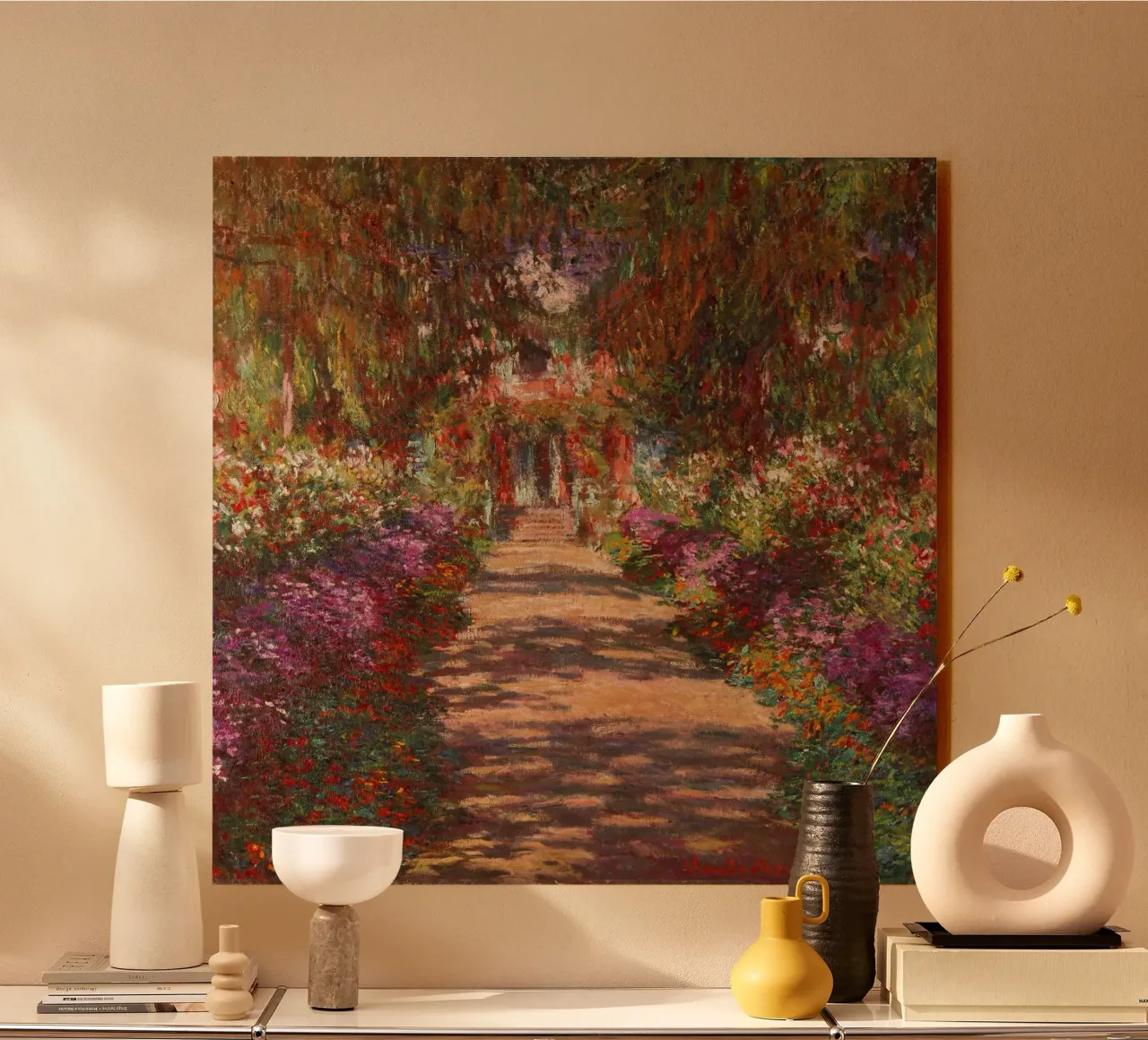 Monet - Sentiero nel giardino di Monet a Giverny alluminio dibond da ARTOTHEK