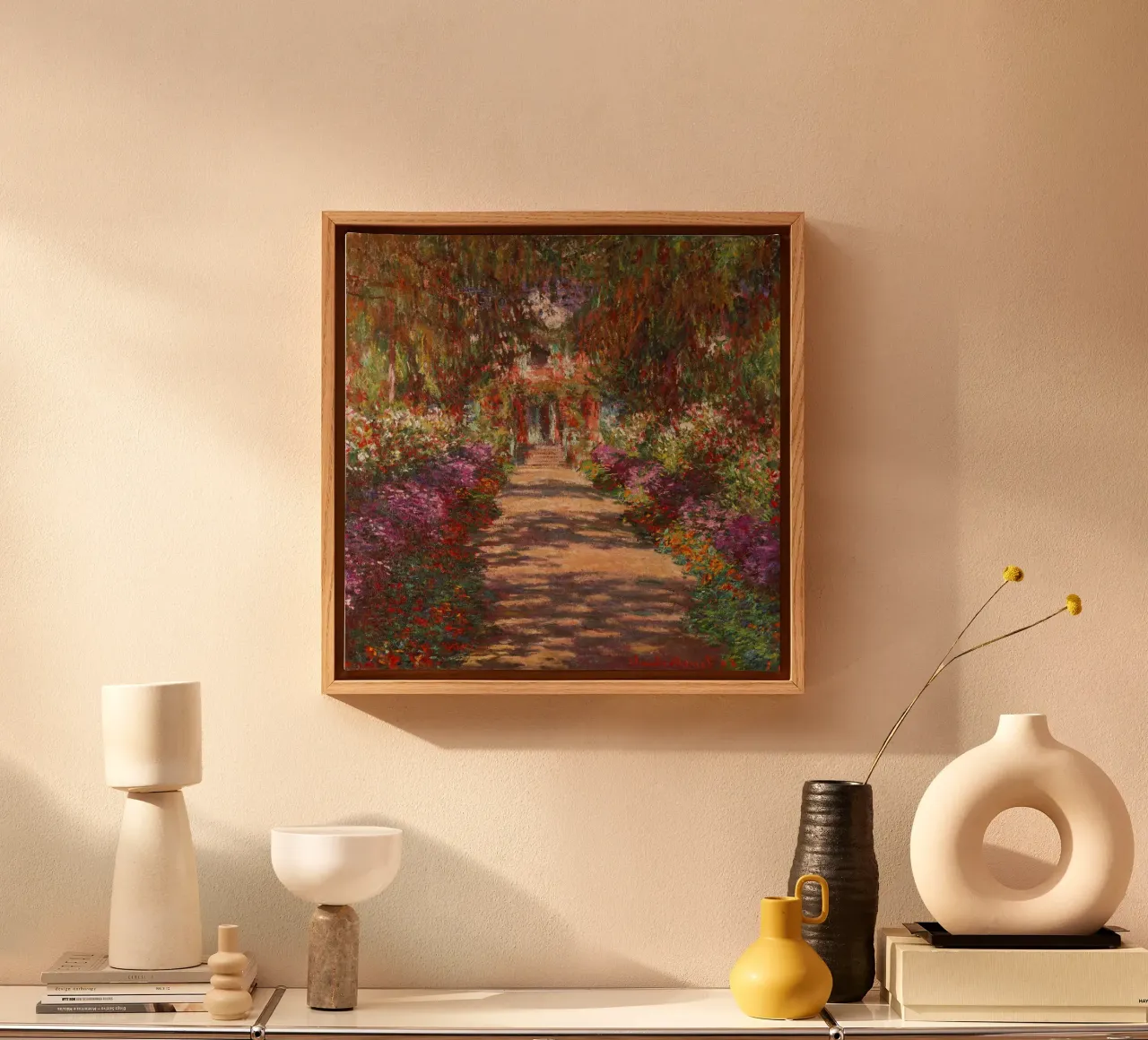 Monet - Path in Monet's garden in Giverny canvas van ARTOTHEK