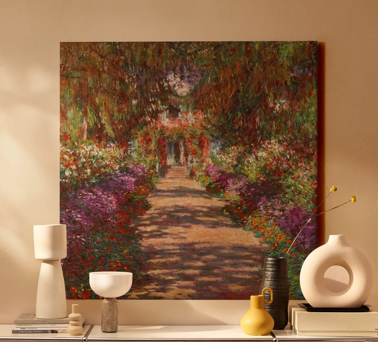 Monet - Path in Monet's garden in Giverny canvas van ARTOTHEK