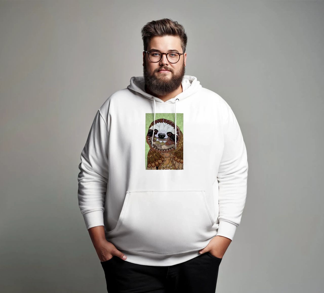 Smiling Sloth felpa con cappuccio da Angelika Parker