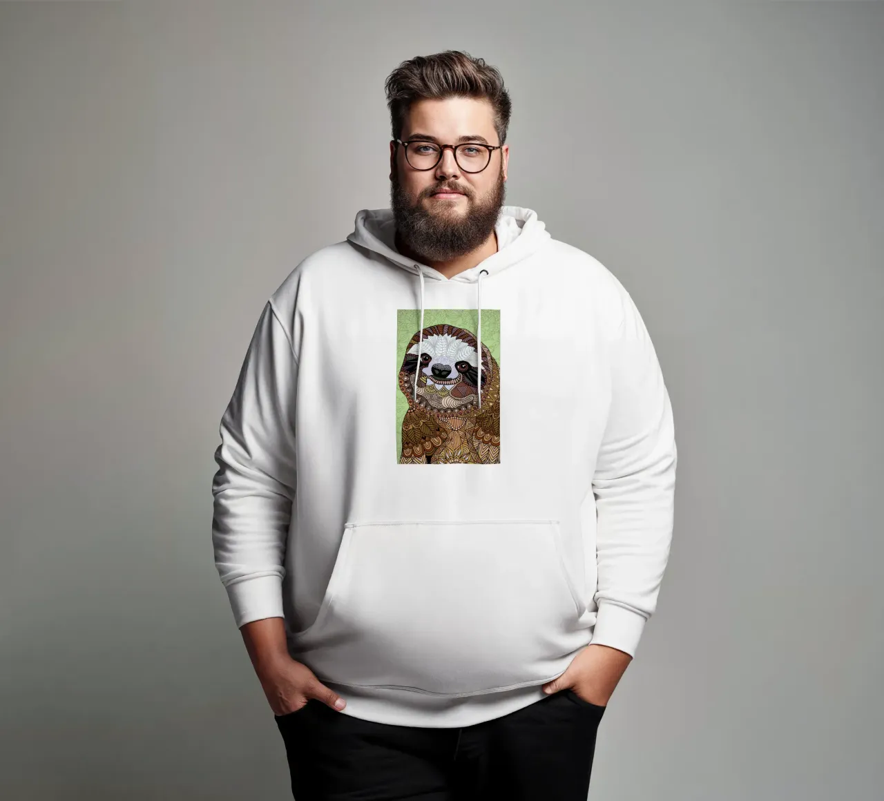 Smiling Sloth felpa con cappuccio da Angelika Parker