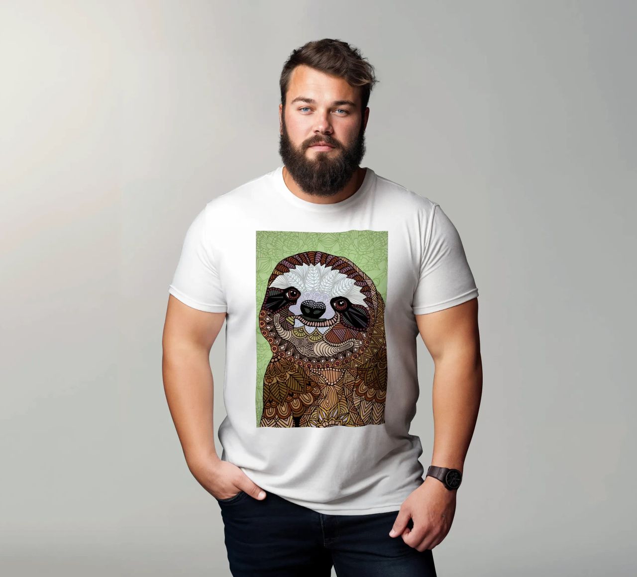 Smiling Sloth t-shirt da Angelika Parker